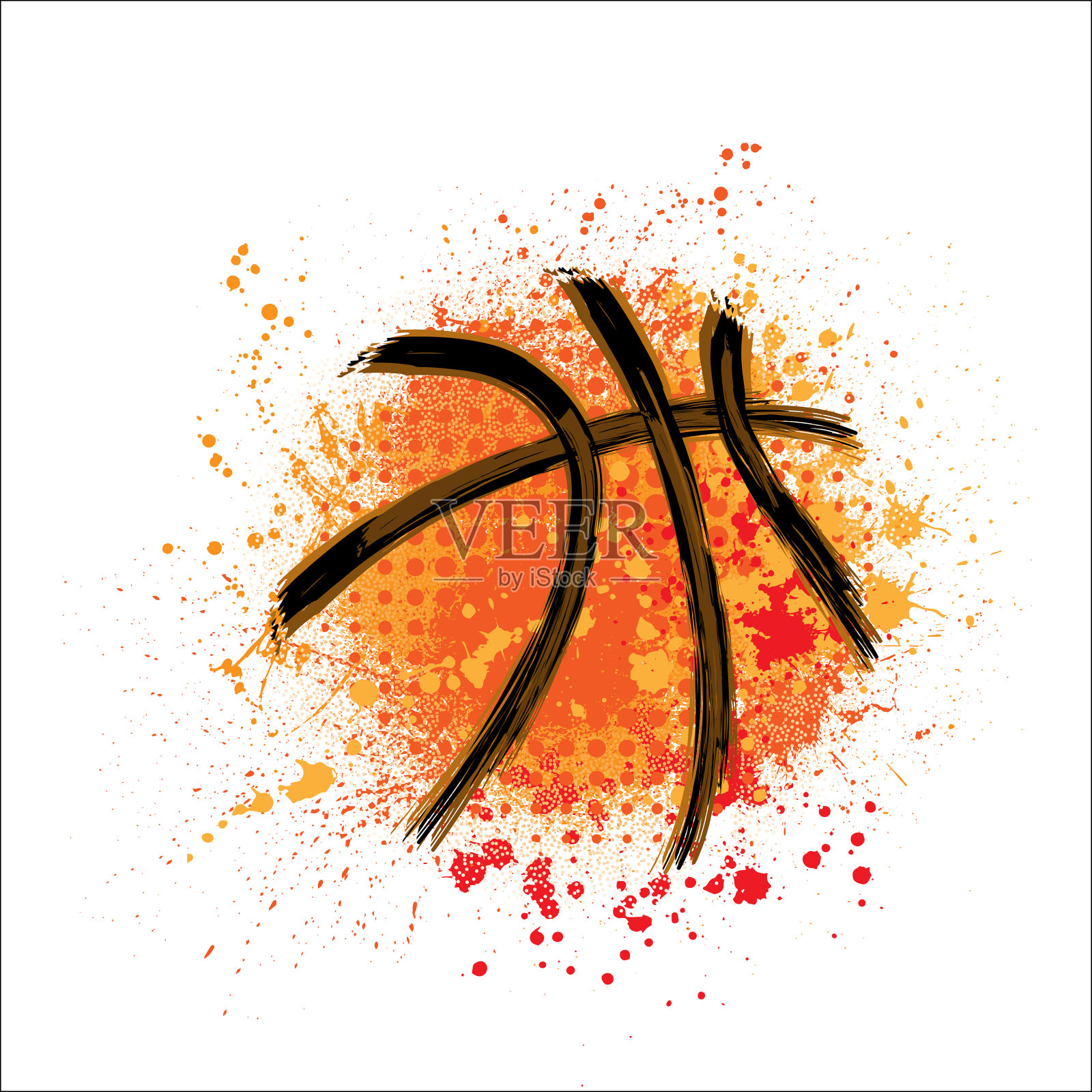 篮球橙色垃圾背景插画图片素材