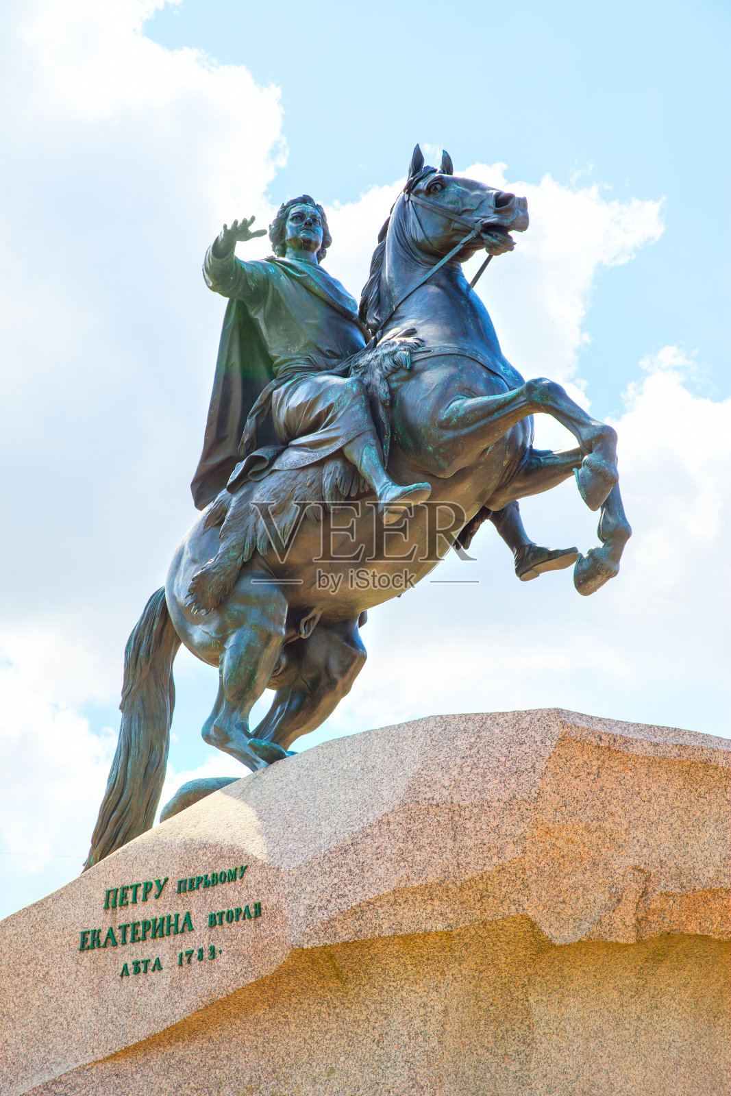 彼得大帝的骑马雕像照片摄影图片