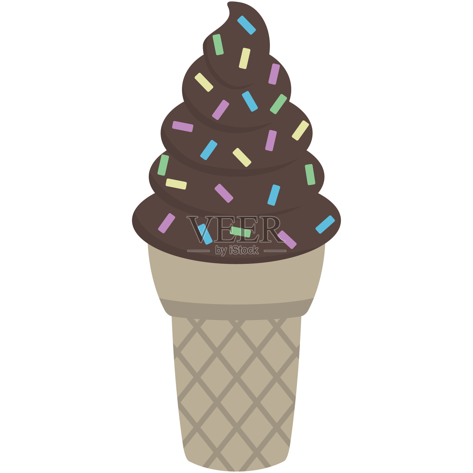 巧克力软冰淇淋插图设计元素图片