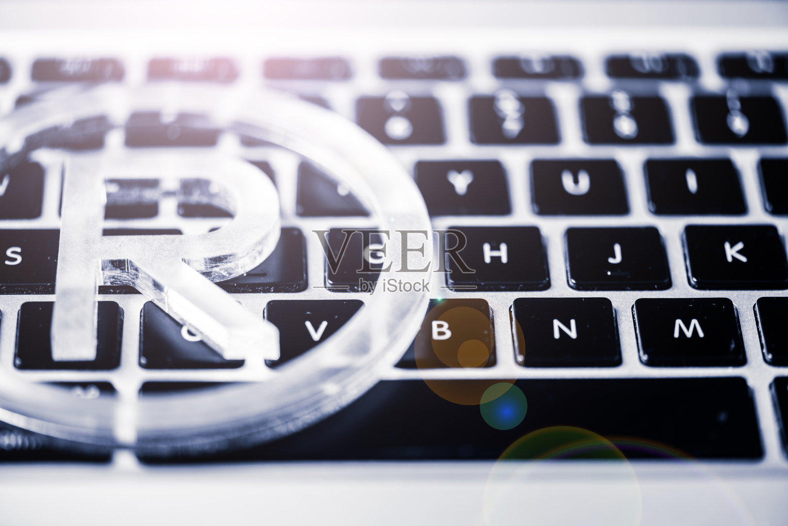 计算机键盘上的注册标记符号照片摄影图片