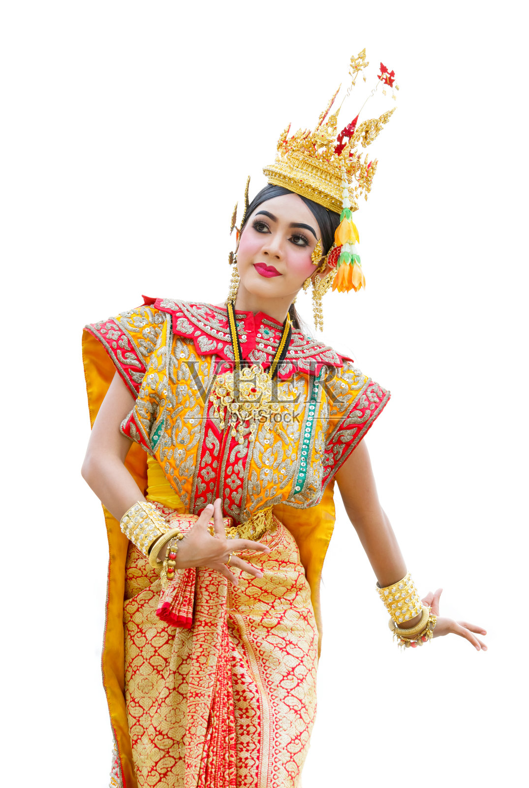 泰国《罗摩衍那》中的蒙面khon Benjakai舞蹈照片摄影图片