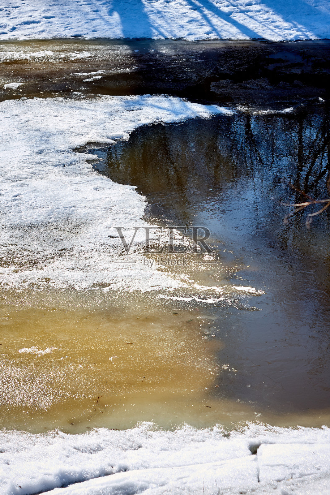 欧沙河上的春冰照片摄影图片