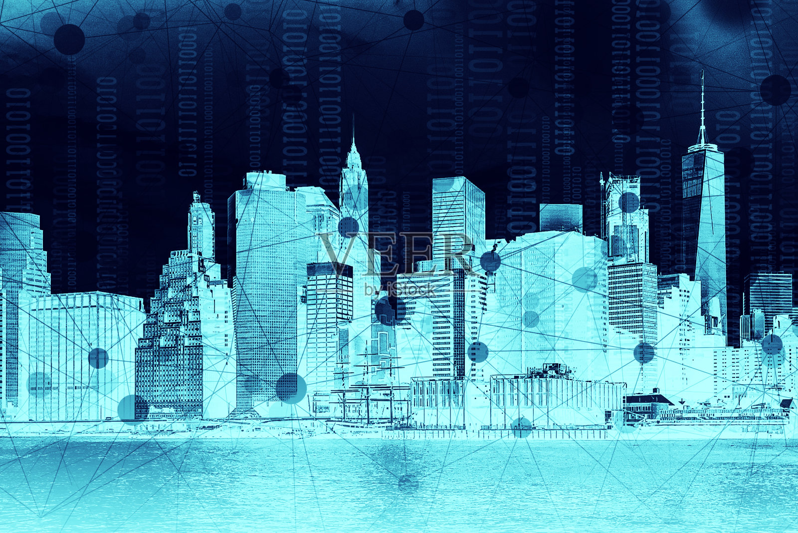 人工智能、物联网和未来智慧城市概念照片摄影图片