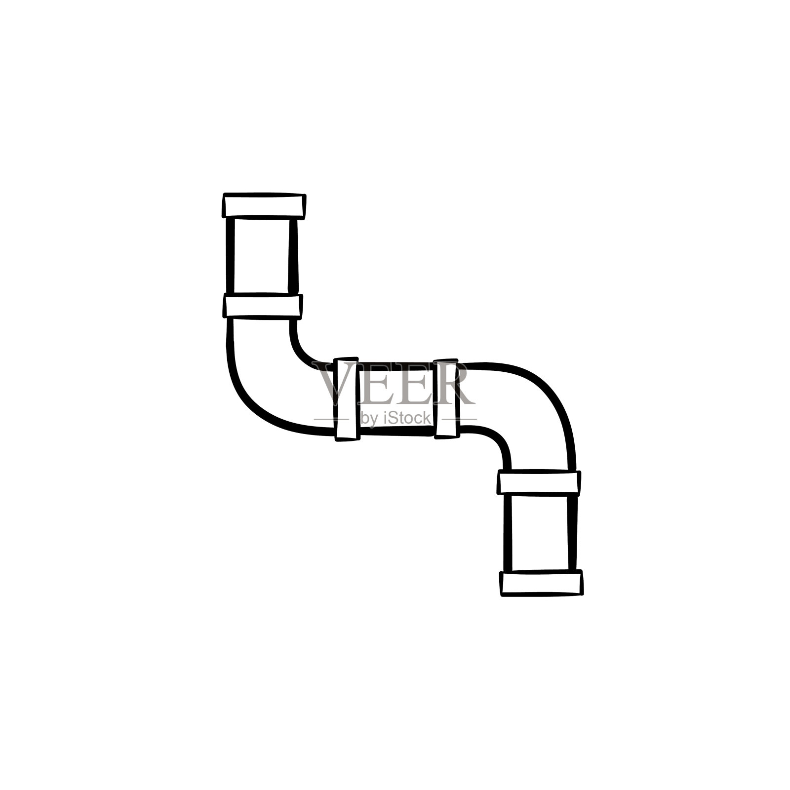 水管道手绘素描图标设计元素图片