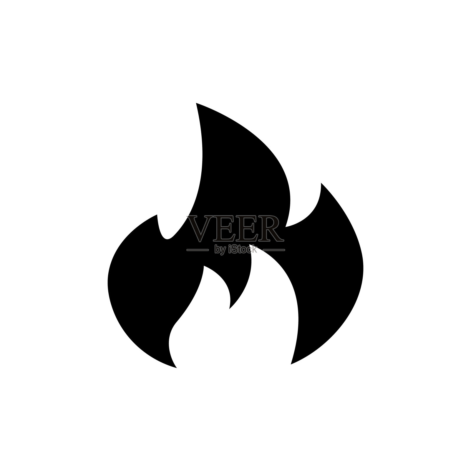 火灾火焰图标。黑色图标孤立在白色背景。火火焰轮廓。简单的图标。网站页面和移动应用程序设计矢量元素。图标素材