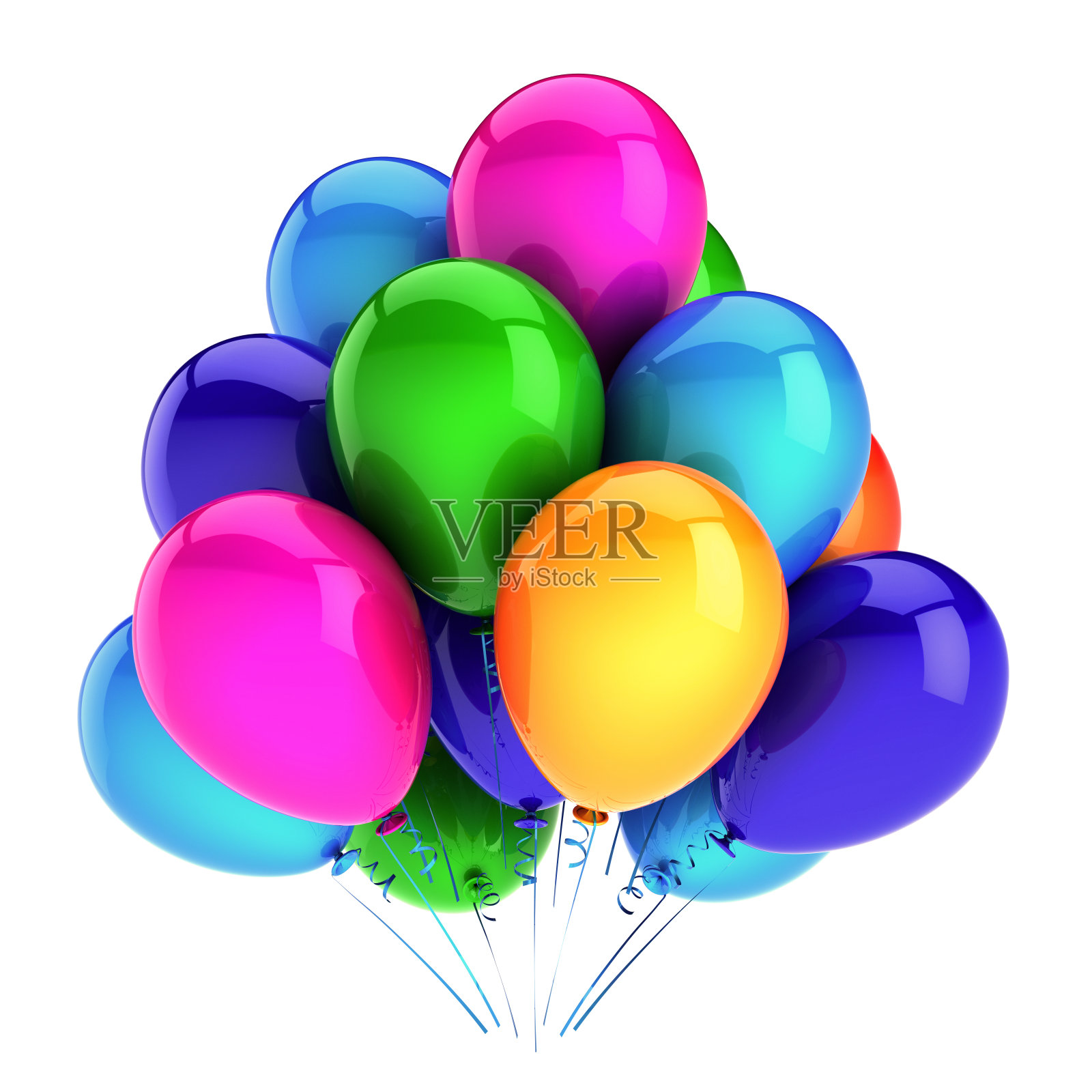 生日派对的气球装饰美丽多彩照片摄影图片