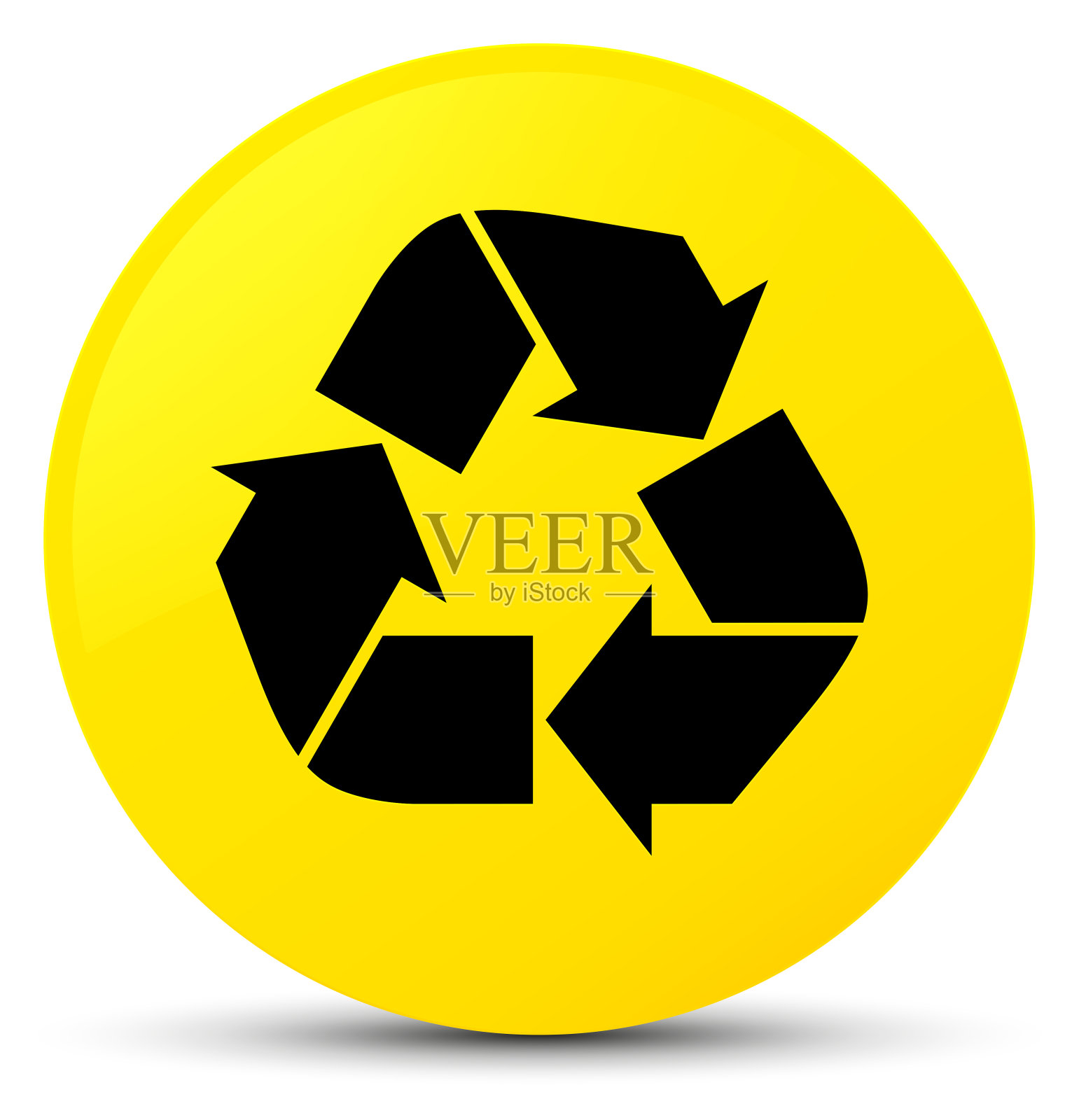 回收图标黄色圆形按钮图标素材