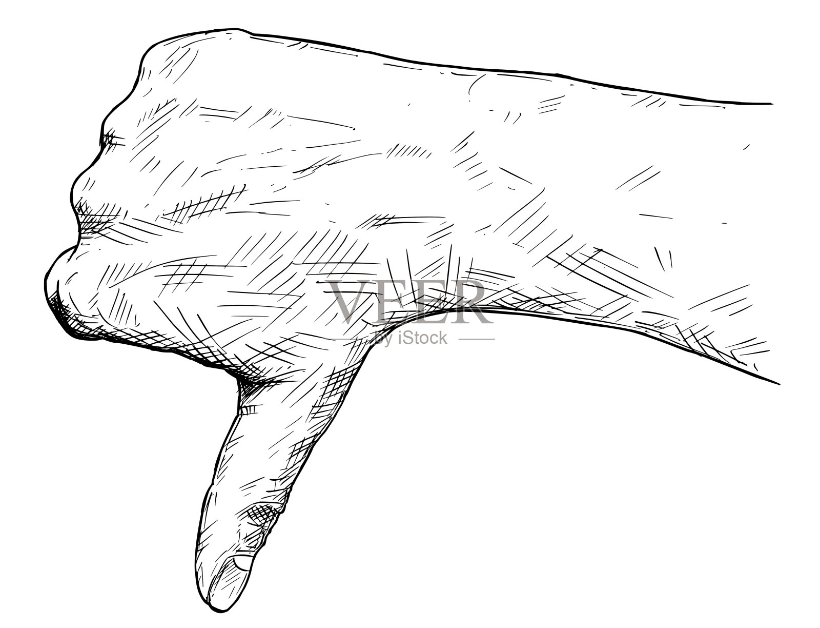 矢量艺术插图或画拇指向下的手势插画图片素材