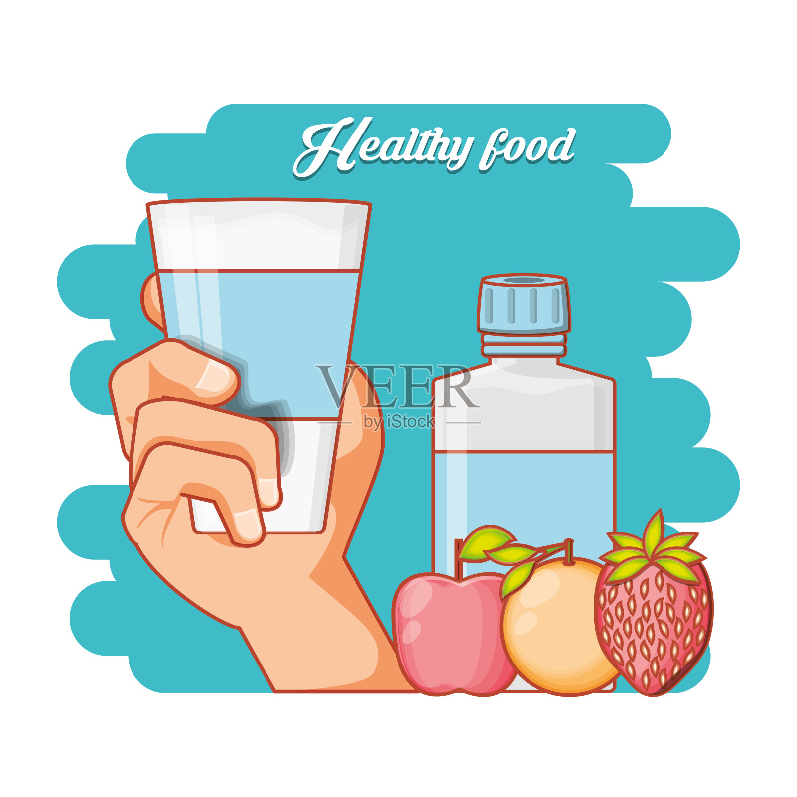 健康饮食系列产品插画图片素材