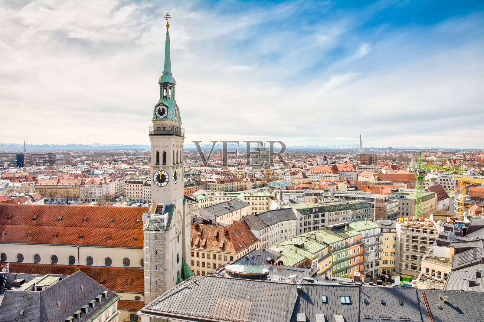 慕尼黑城市鸟瞰图照片摄影图片