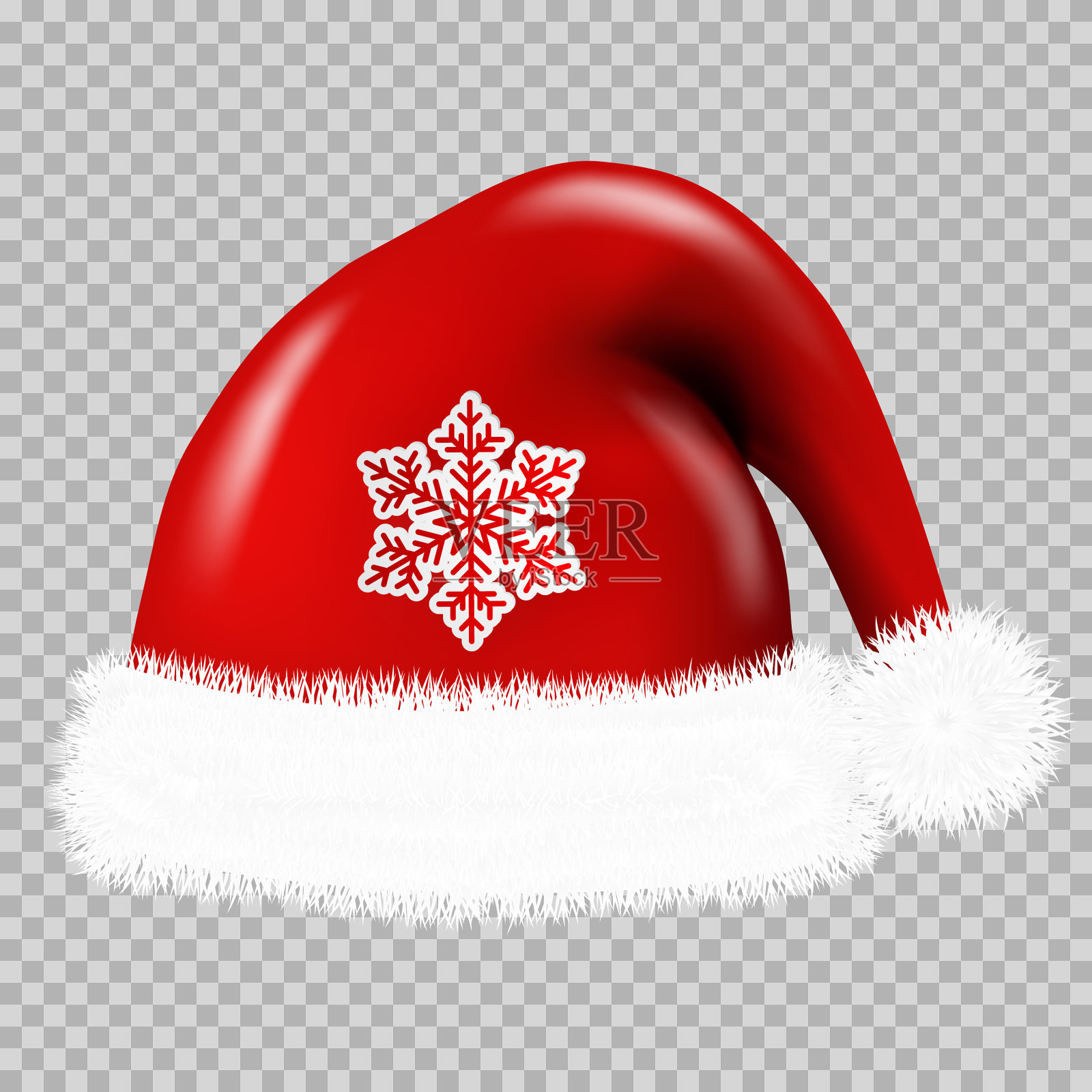 圣诞老人戴着红帽子，与世隔绝。设计元素图片