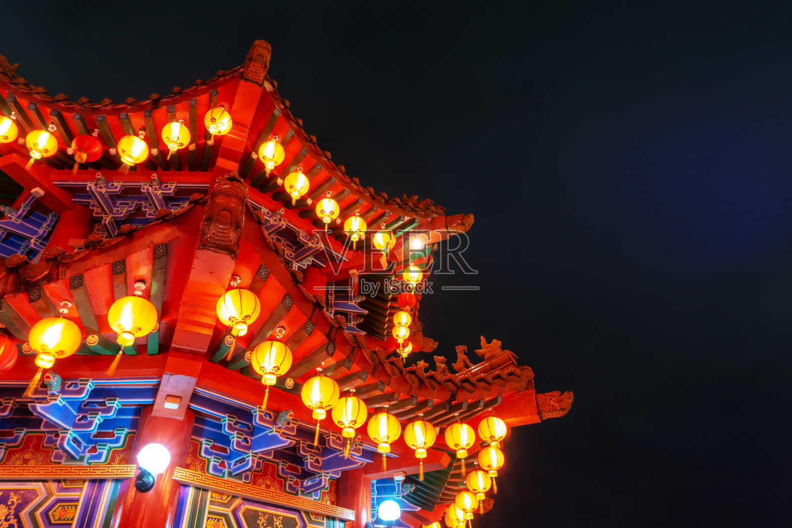 中国新年灯笼装饰照片摄影图片
