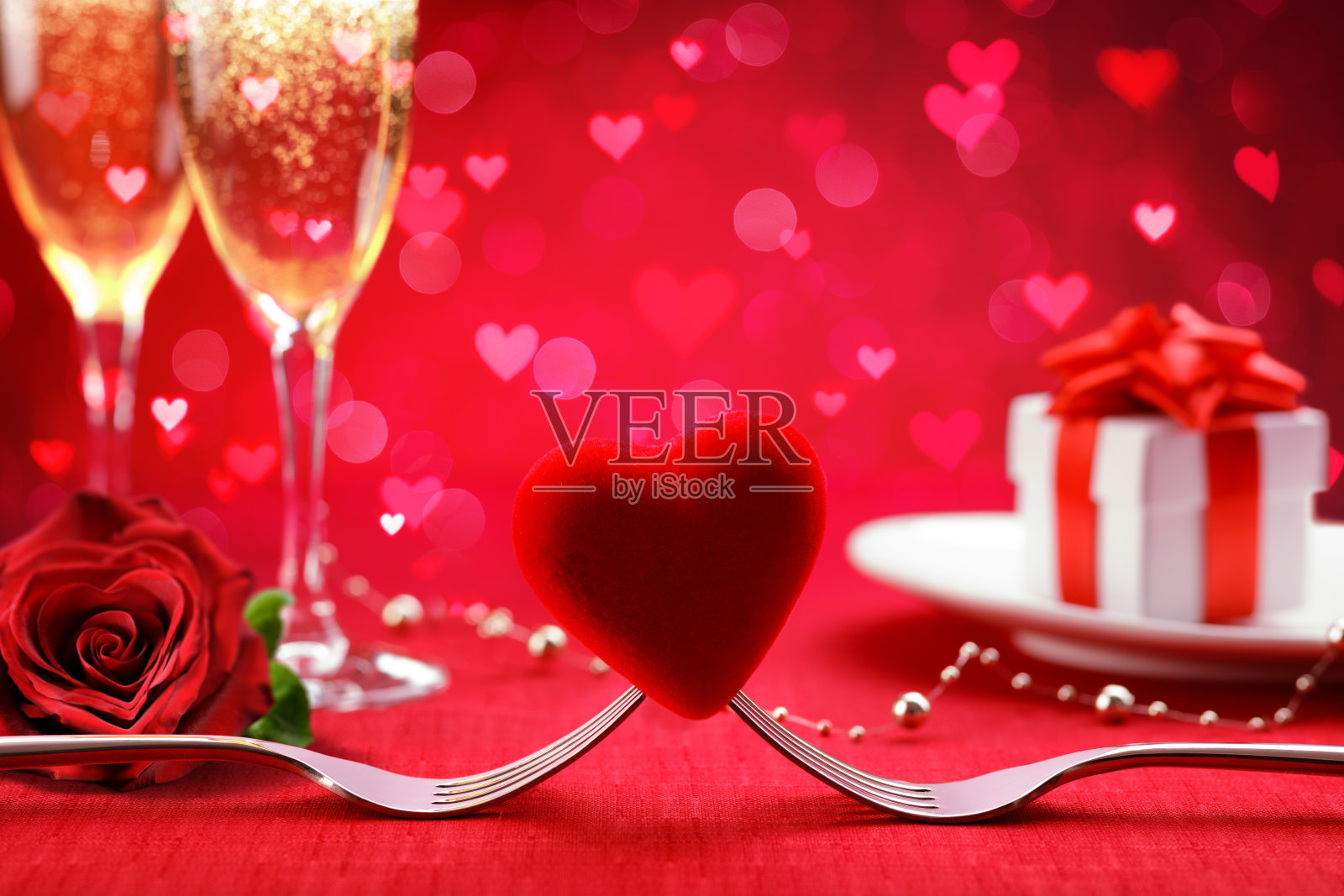 浪漫晚餐-情人节的背景照片摄影图片