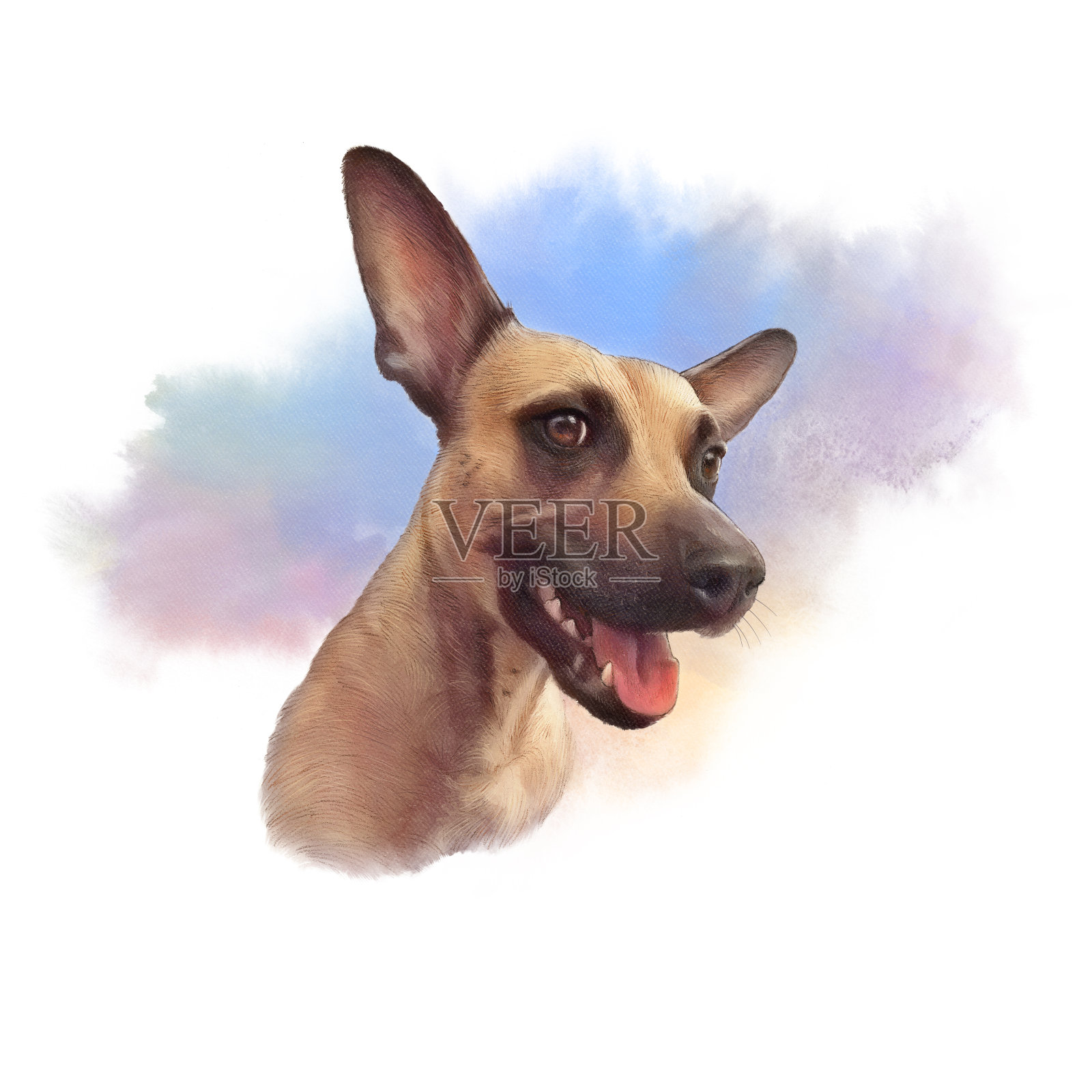 哈巴狗的肖像设计元素图片