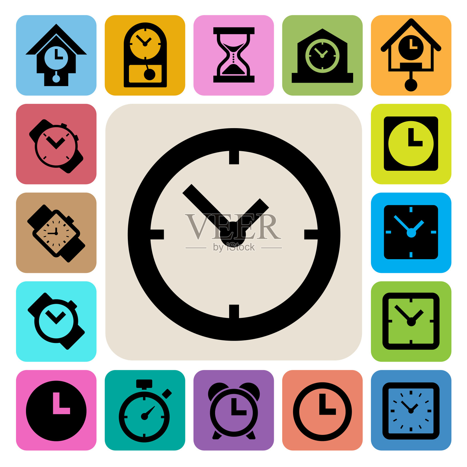 设置时钟和时间图标图标素材