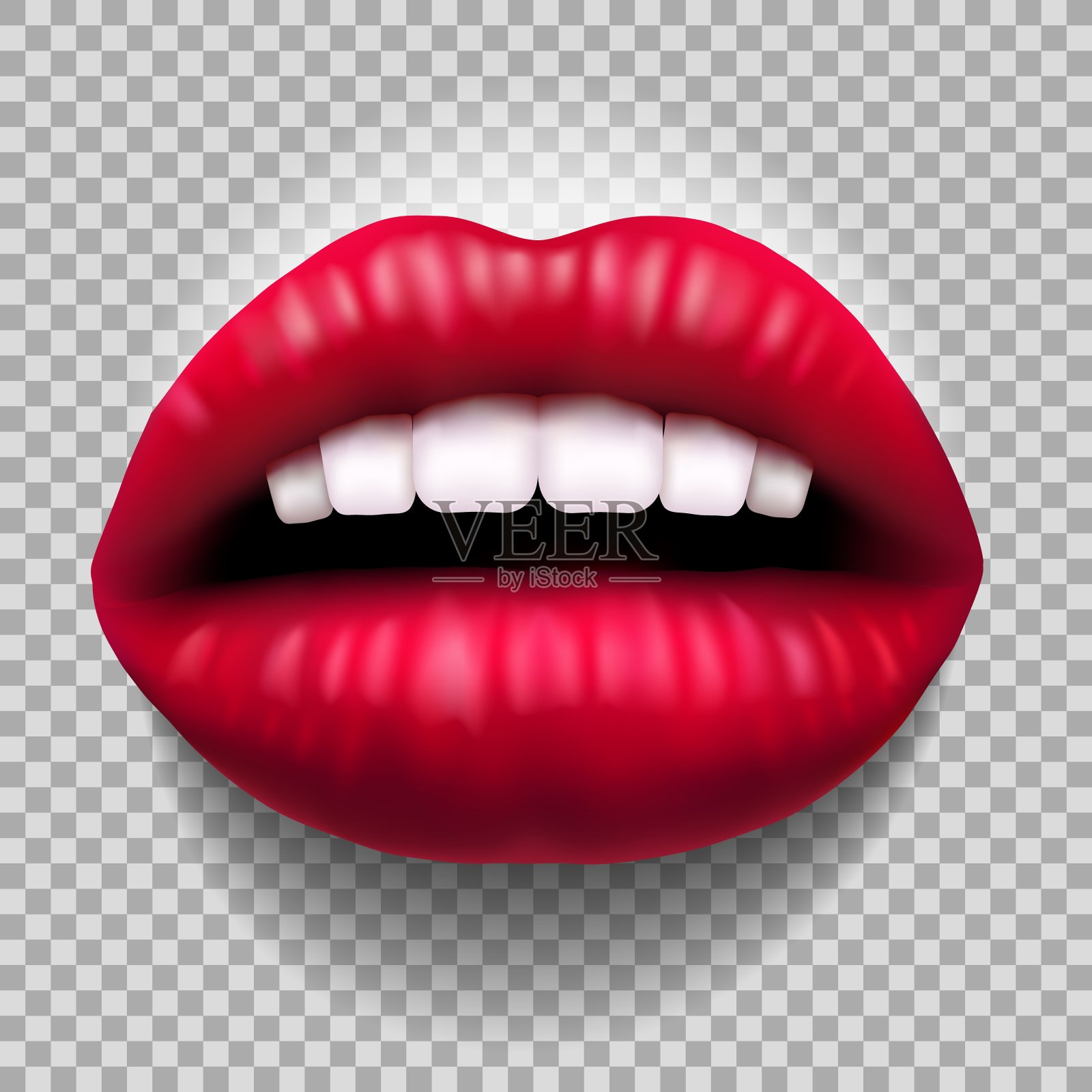 红色的性感的嘴唇设计元素图片