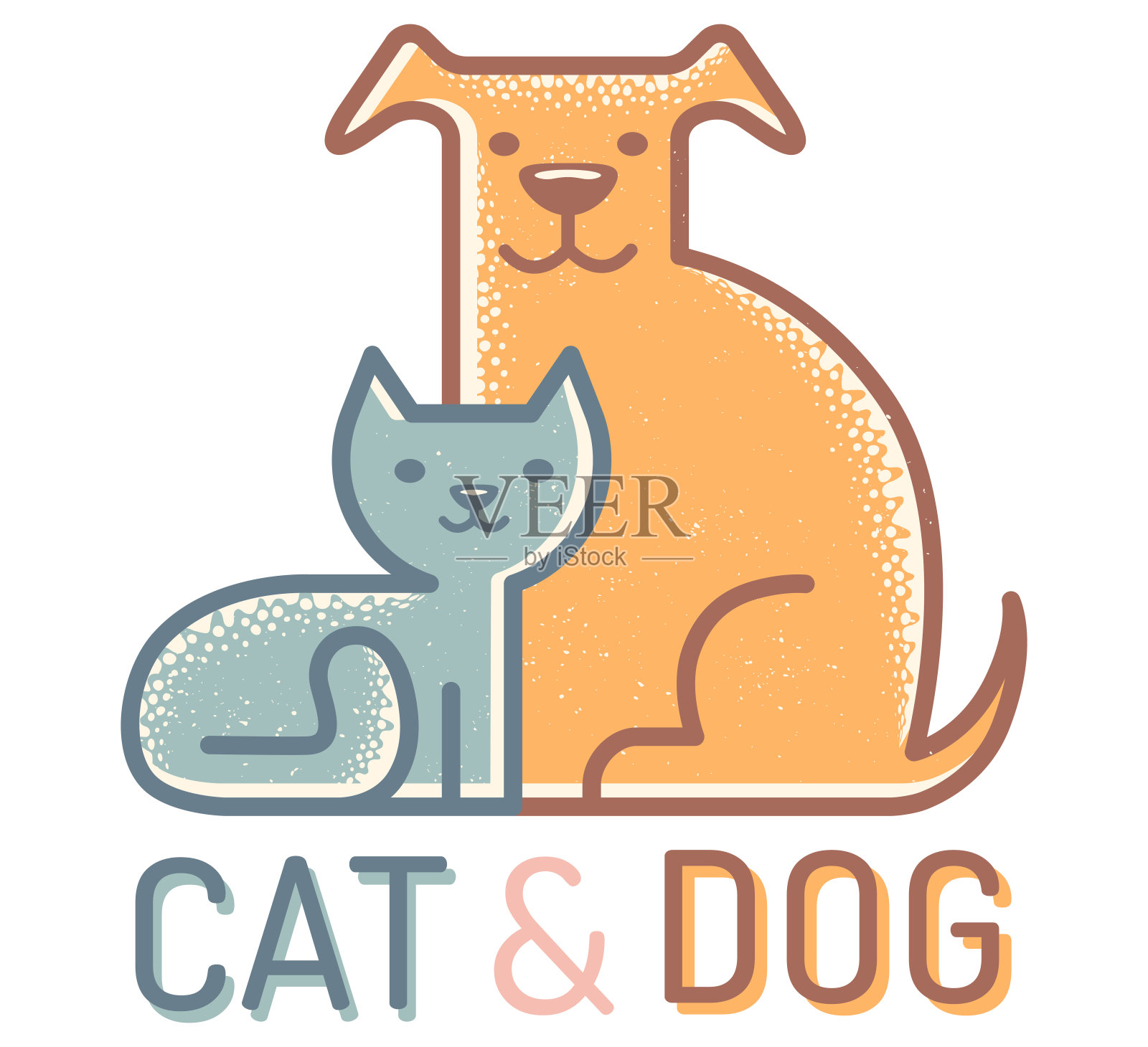 Cat_n_dog stock vector. Illustration of comics, clip, play - 7146041