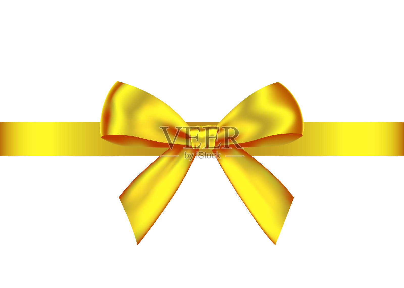 金色现实的礼物蝴蝶结水平缎带。设计元素图片