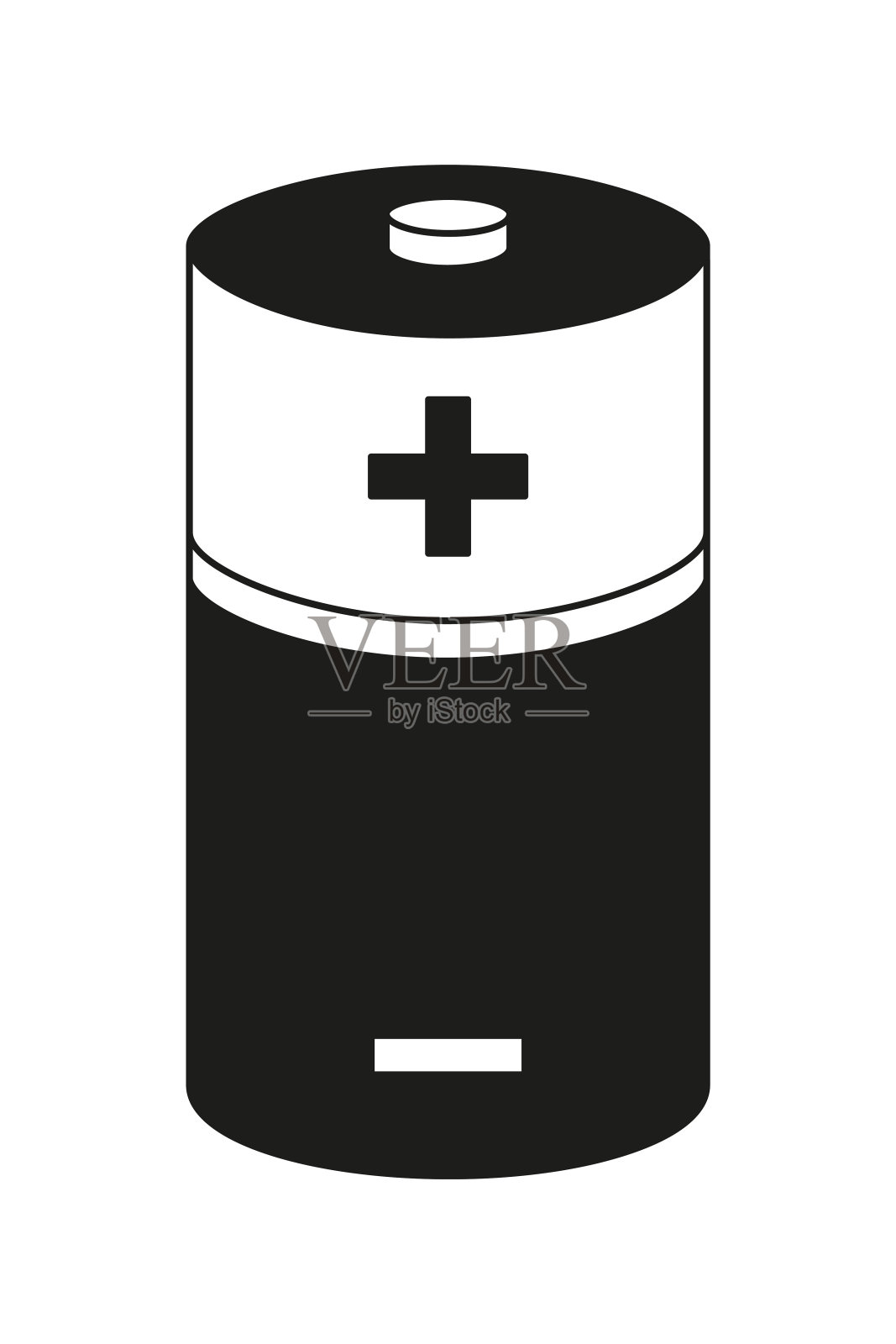 黑白D型电池设计元素图片