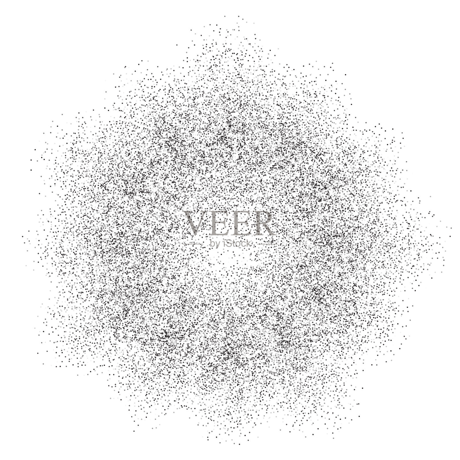数字突发模式与多个点。爆炸由孤立在白色背景上的黑色粒子组成。未来的大数据插画。星系或宇宙设计的抽象点概念插画图片素材