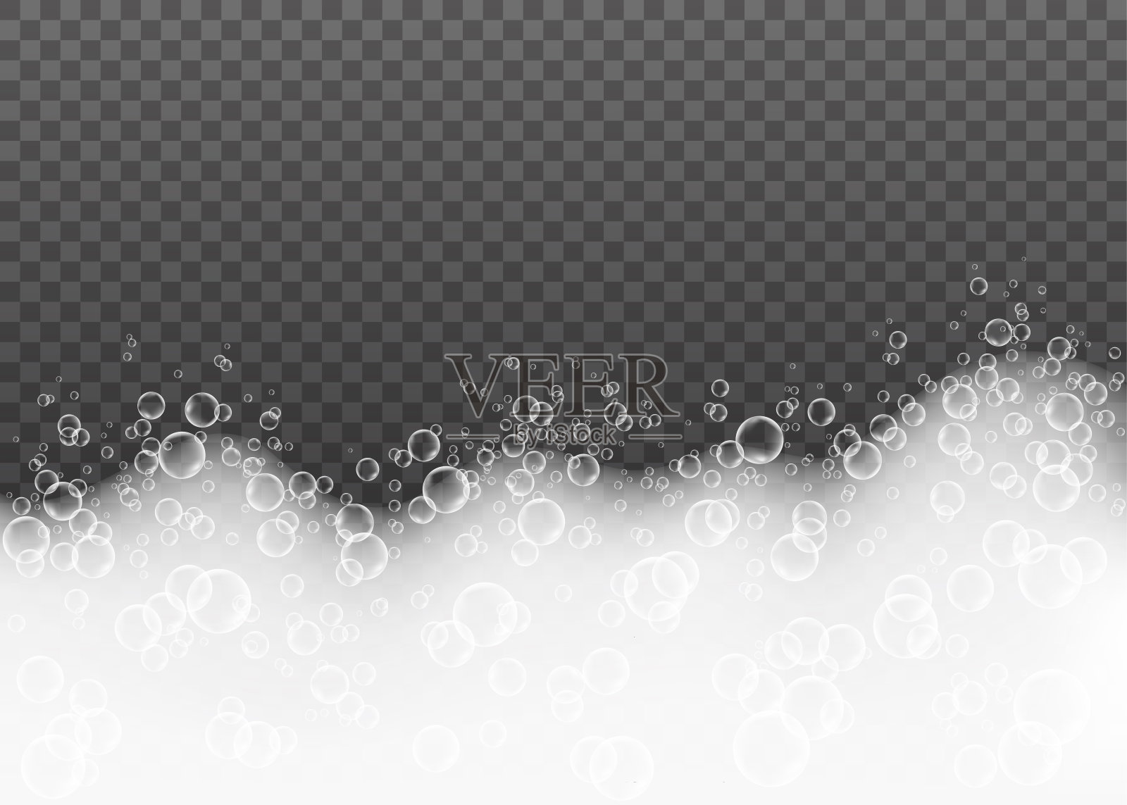 浴缸泡沫隔离在透明背景上。设计元素图片