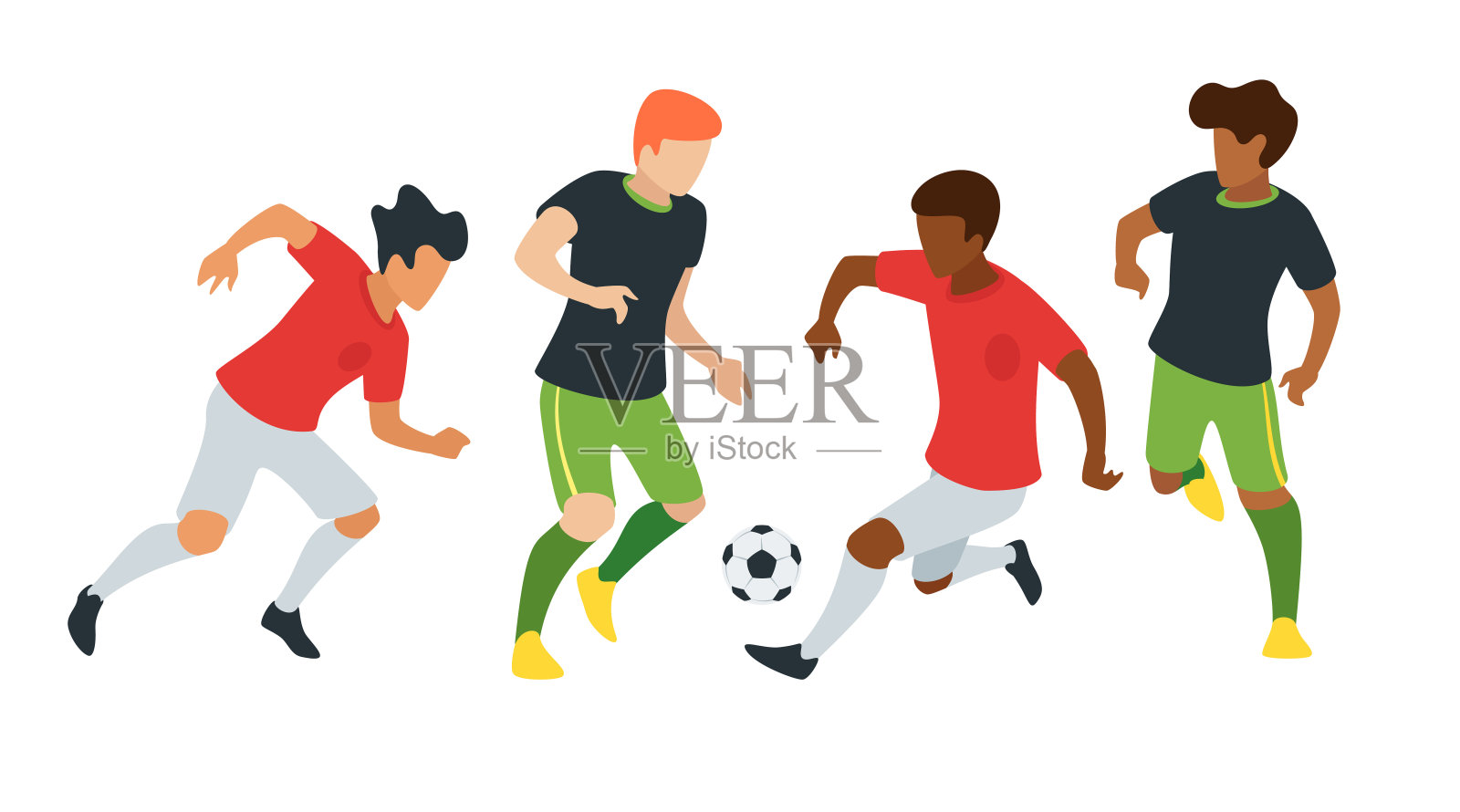 足球游戏玩家插画图片素材