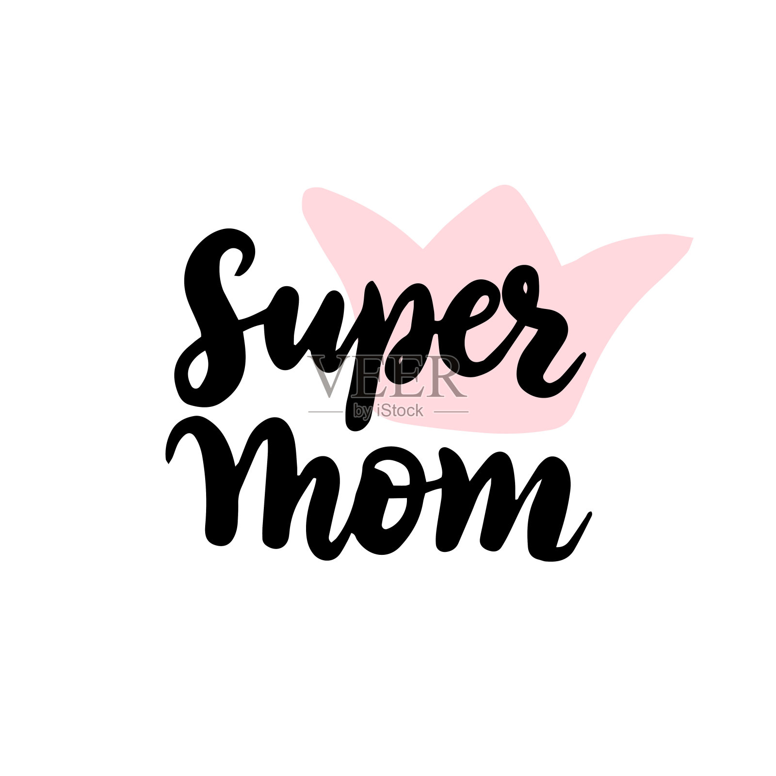 超级妈妈手写字母插画图片素材