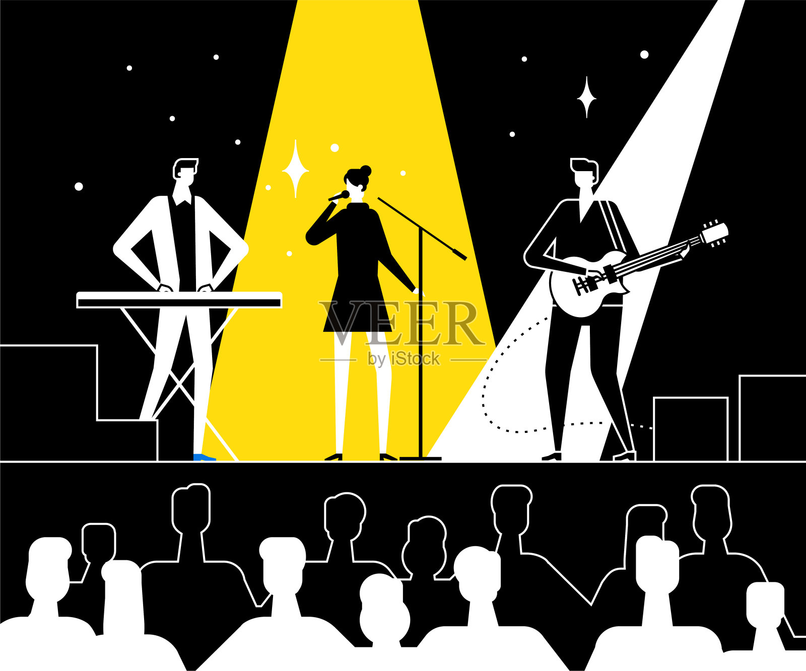 音乐节-平面设计风格矢量插图插画图片素材