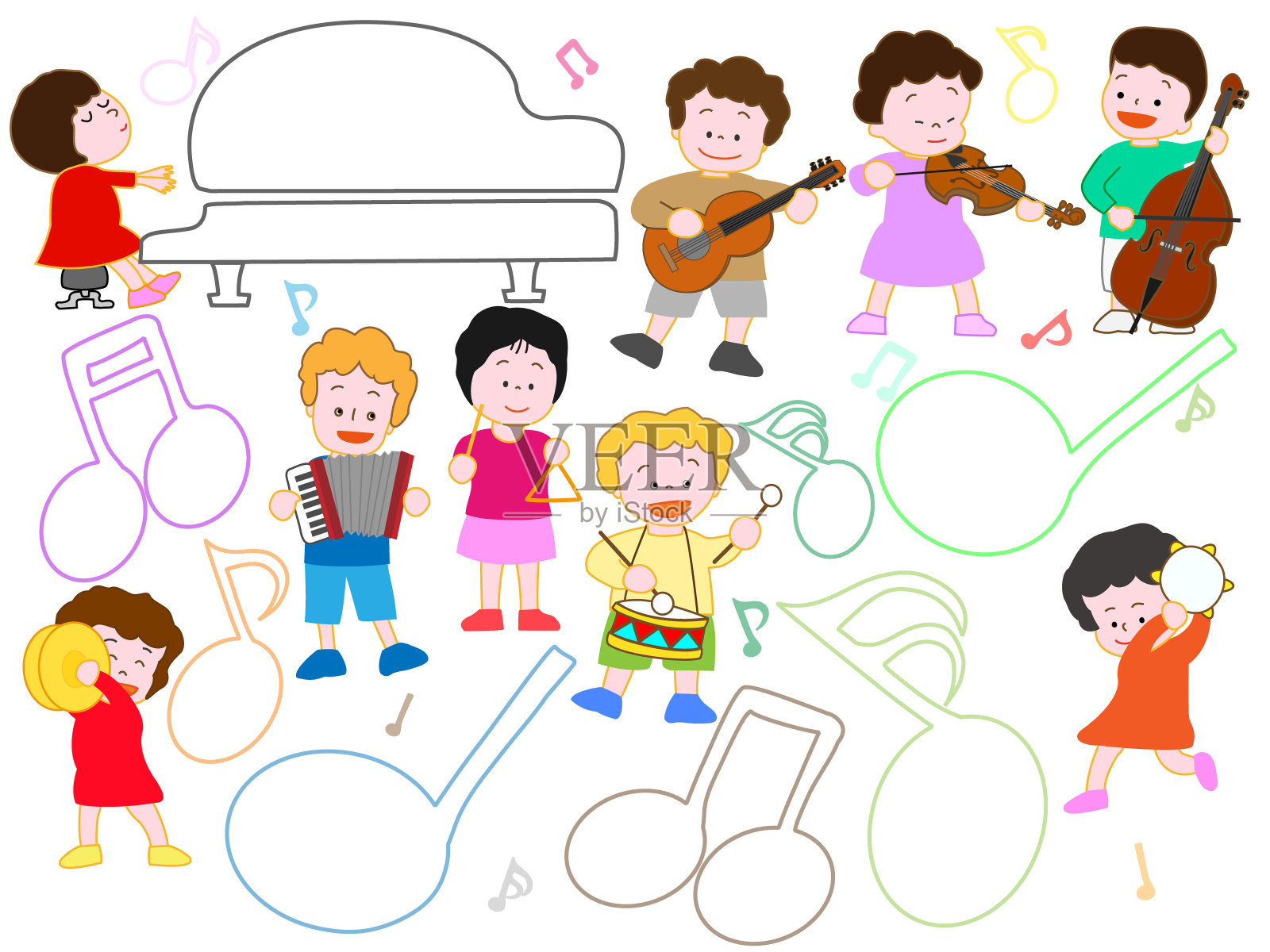 孩子们的音乐设计元素图片