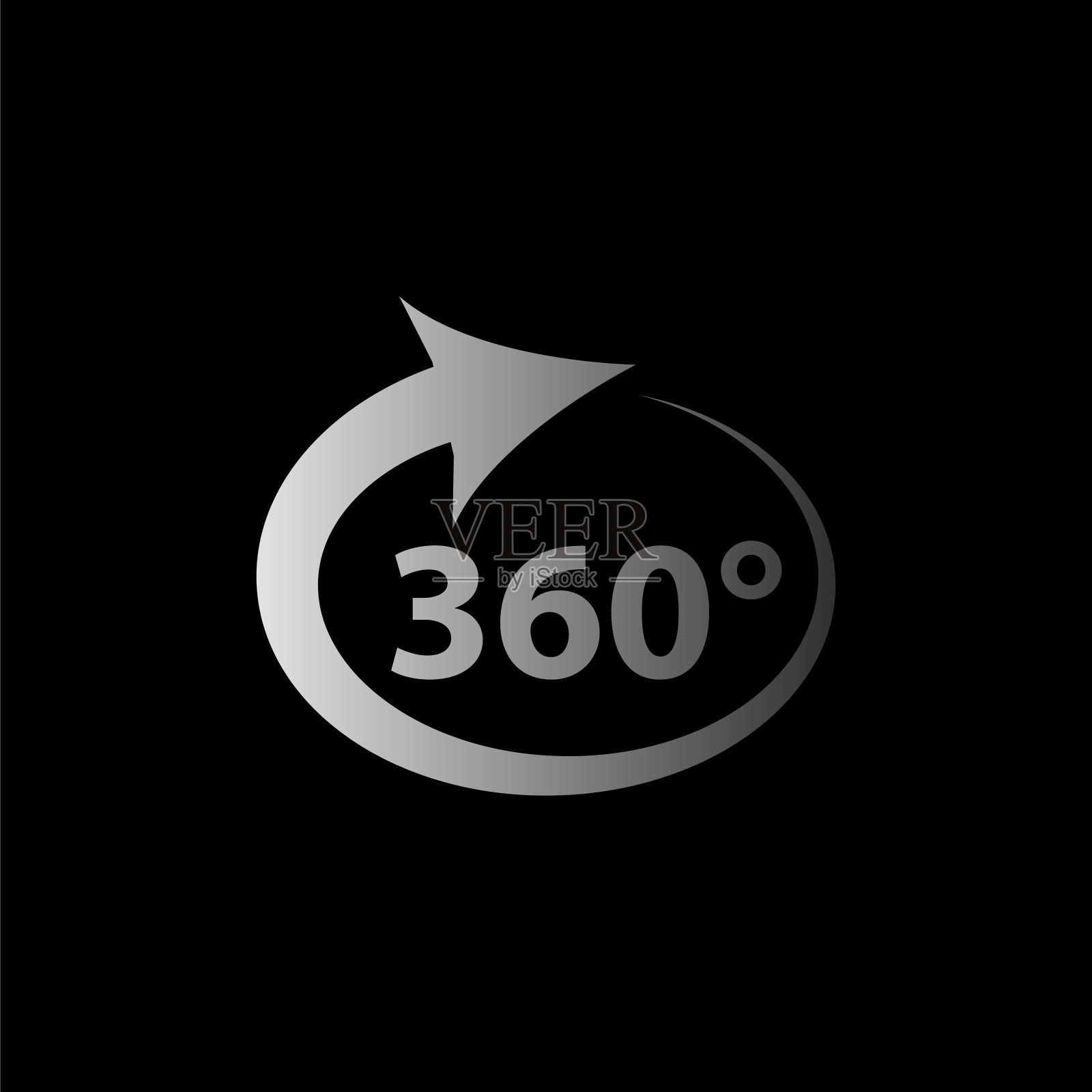 360度-黑色矢量图标插画图片素材