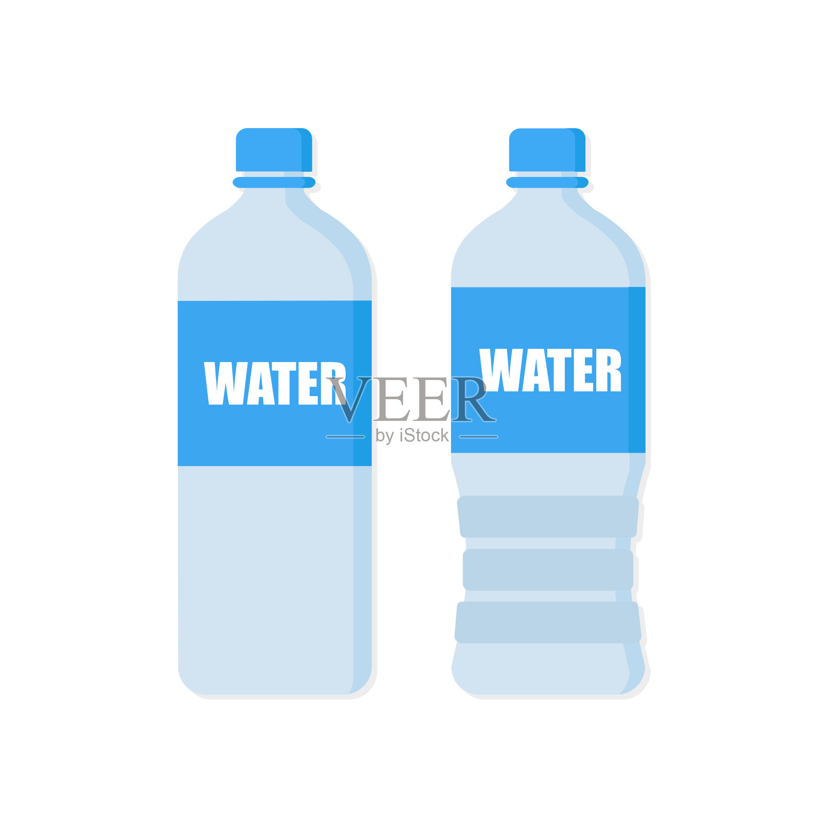 瓶装水的图标在平。矢量图设计元素图片
