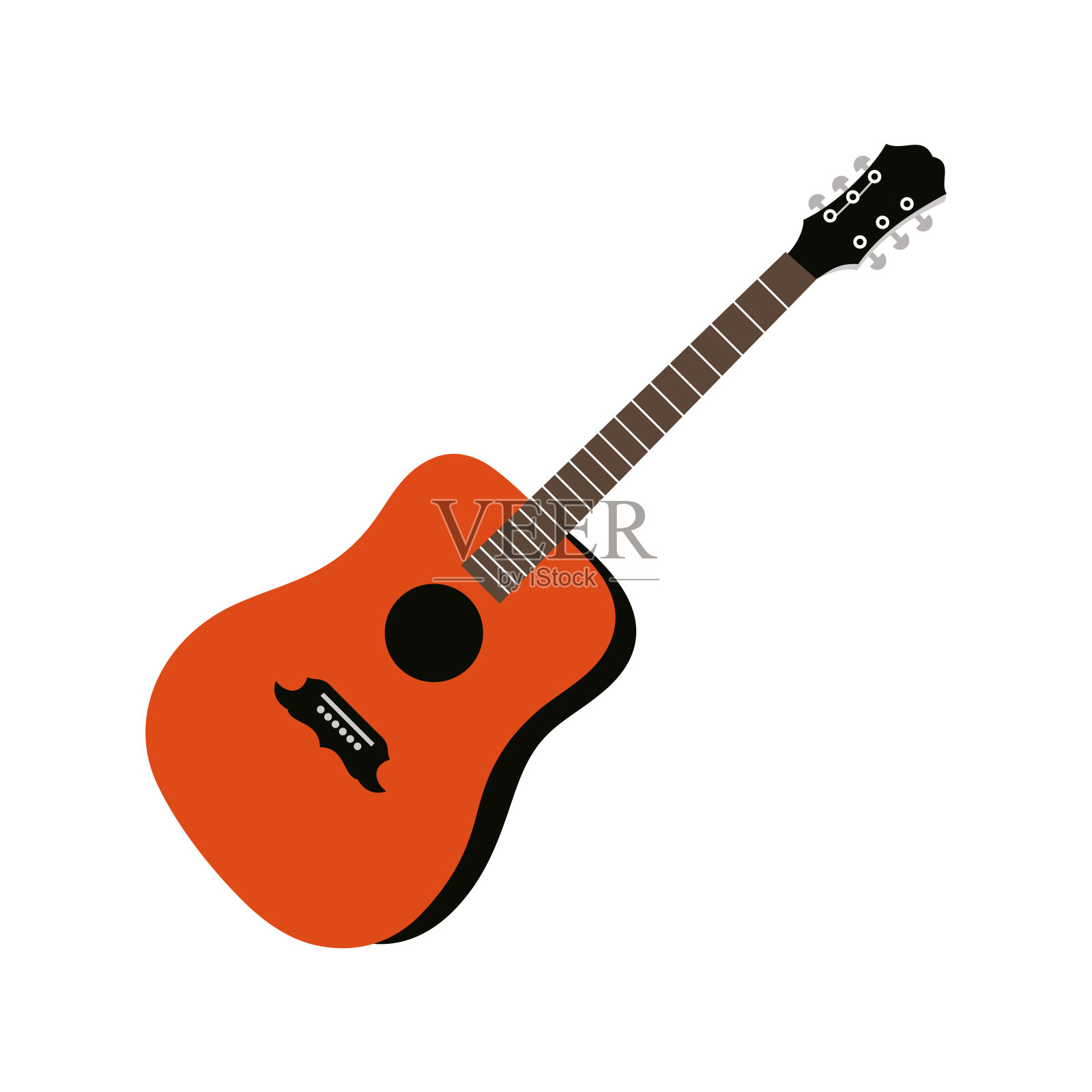 吉他图标设计模板上的白色背景设计元素图片