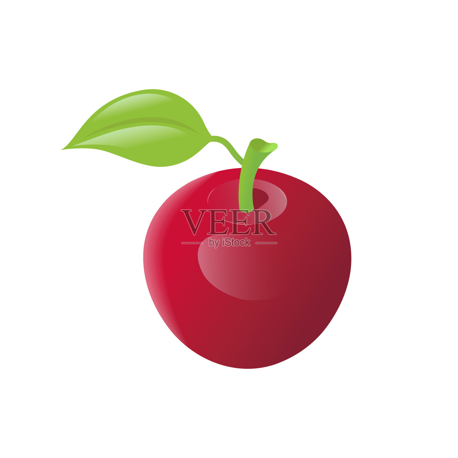 红苹果现实的等距图标设计元素图片