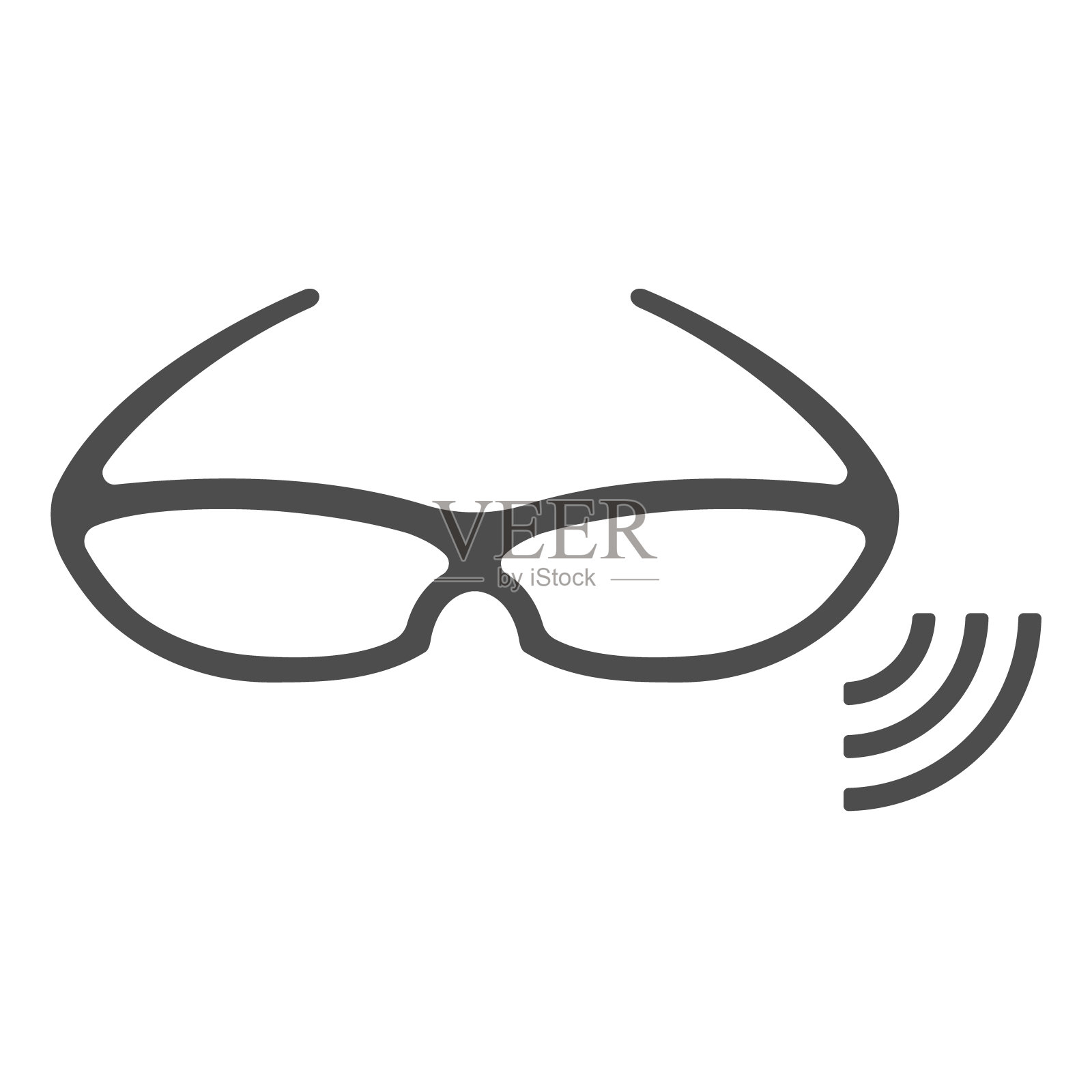 增强现实眼镜矢量图标孤立在白色背景。虚拟智能眼镜图标的网页，移动应用程序和ui设计。物联网股票矢量插图。物联网技术的概念设计元素图片