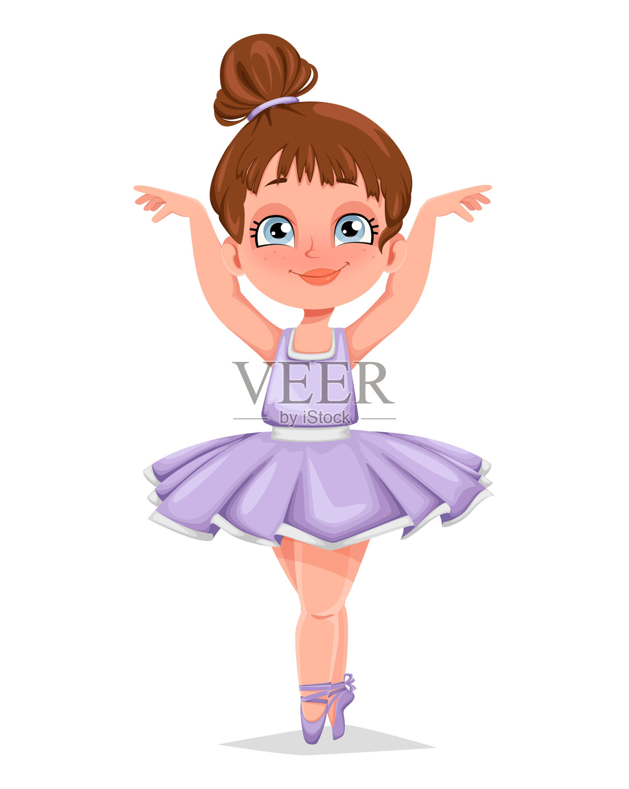 可爱的小芭蕾舞女演员插画图片素材