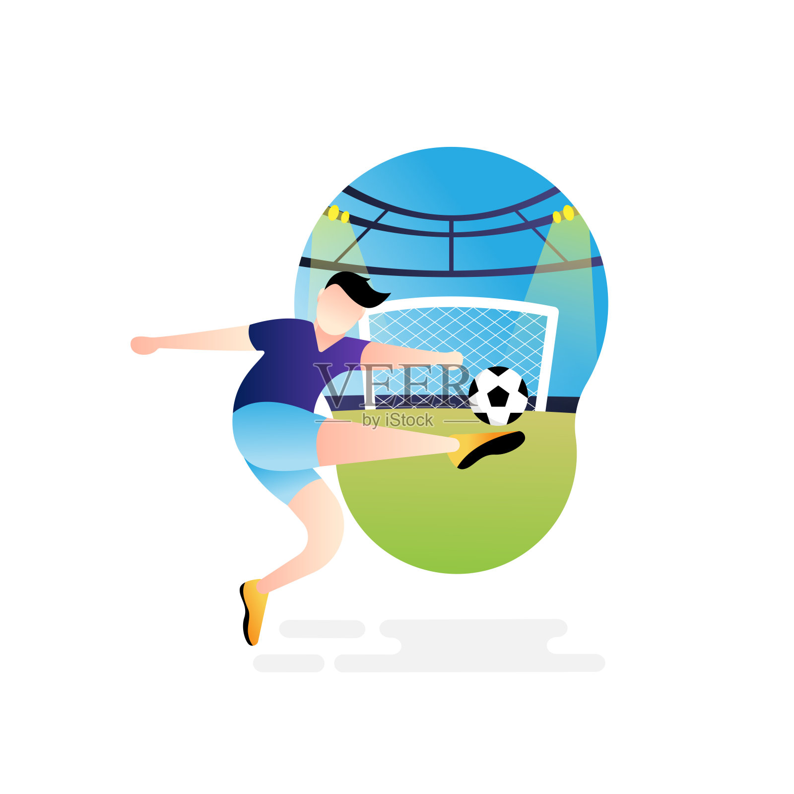 足球或足球运动员矢量插图。插画图片素材
