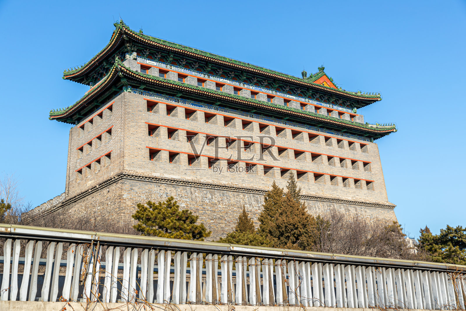 东便门箭塔的中国复古建筑照片摄影图片