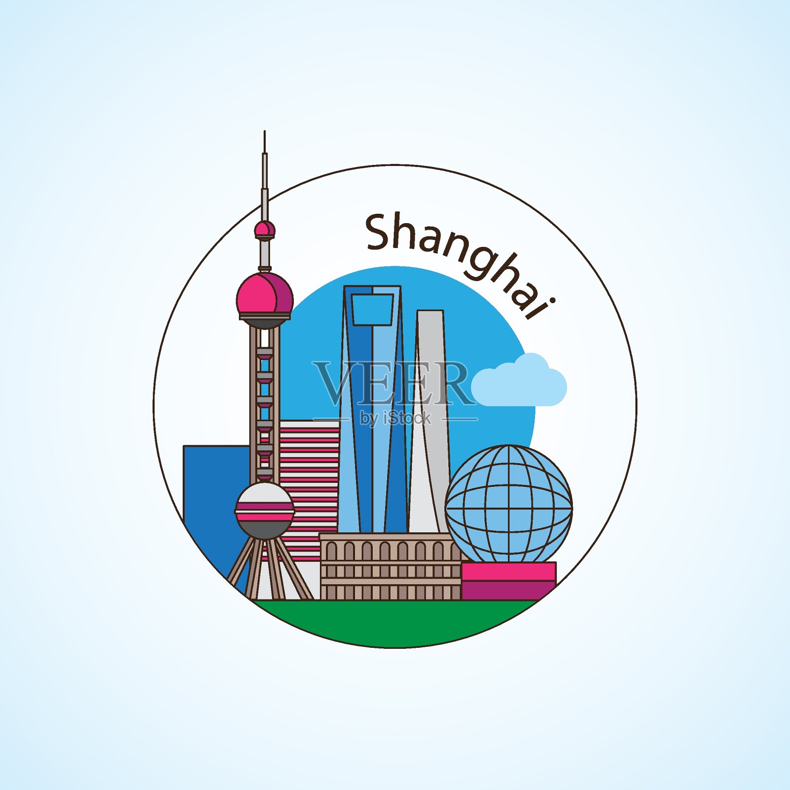 中国上海的概念插画图片素材
