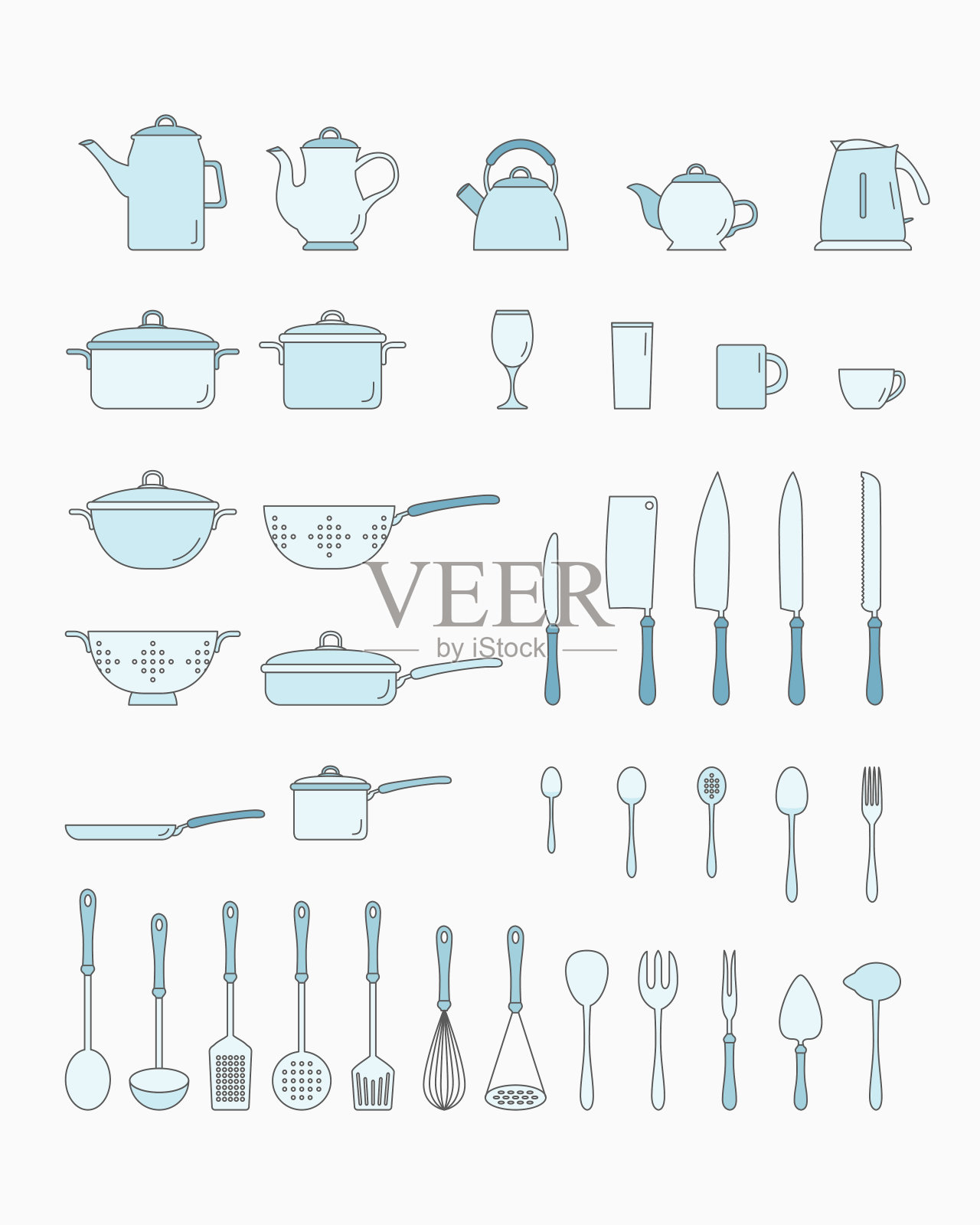 厨房餐具图标集02插画图片素材