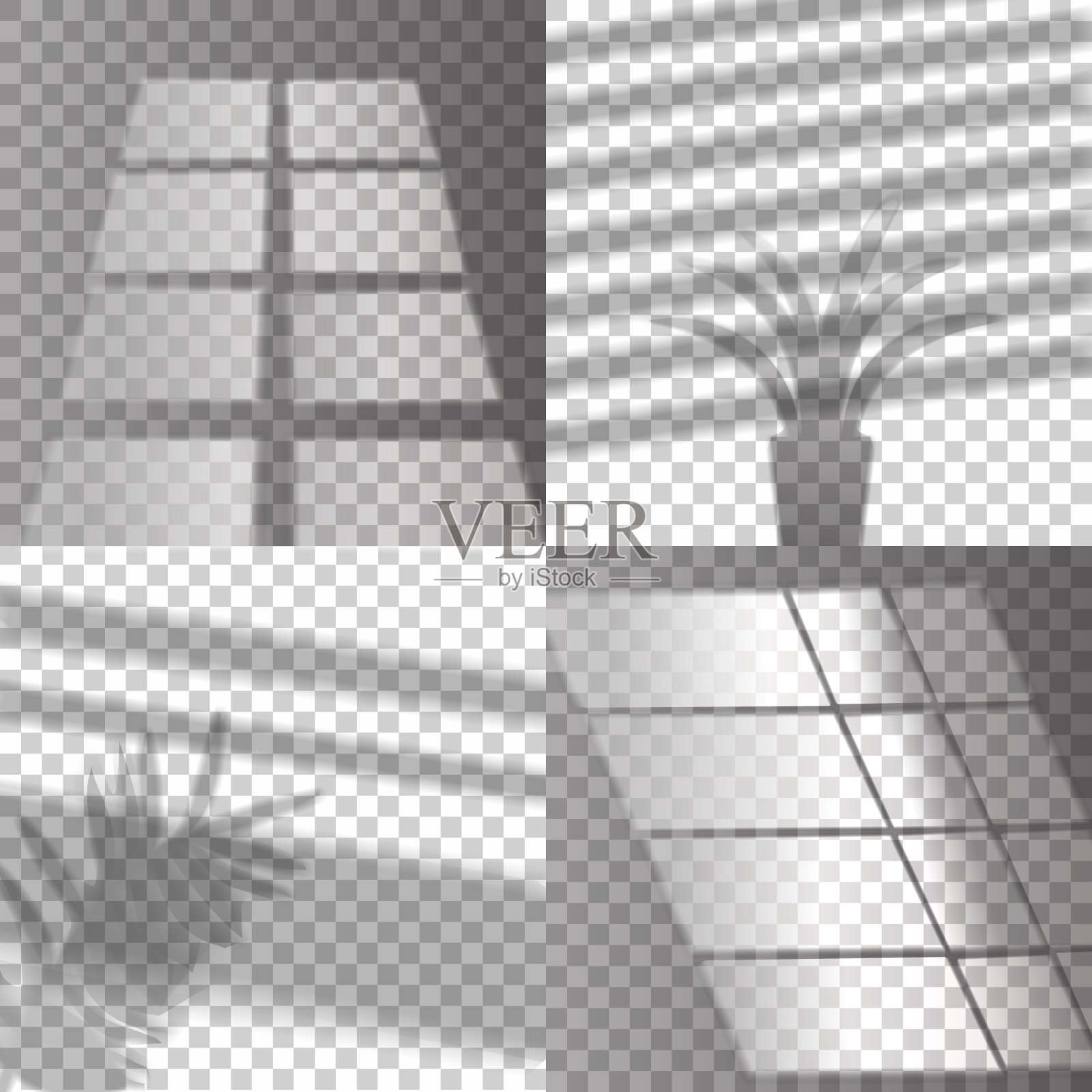 窗口叠加效果透明阴影设置。向量插画图片素材