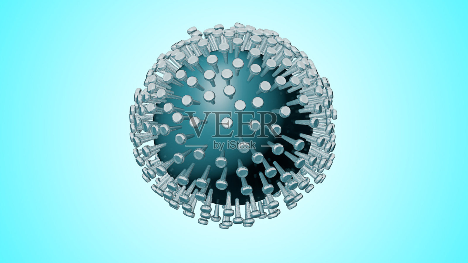 冠状病毒3d CGI渲染蓝色背景照片摄影图片