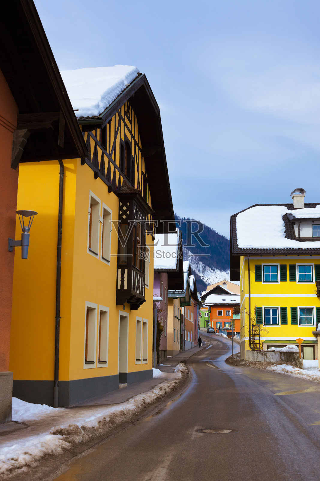 奥地利萨尔茨堡附近的村庄照片摄影图片