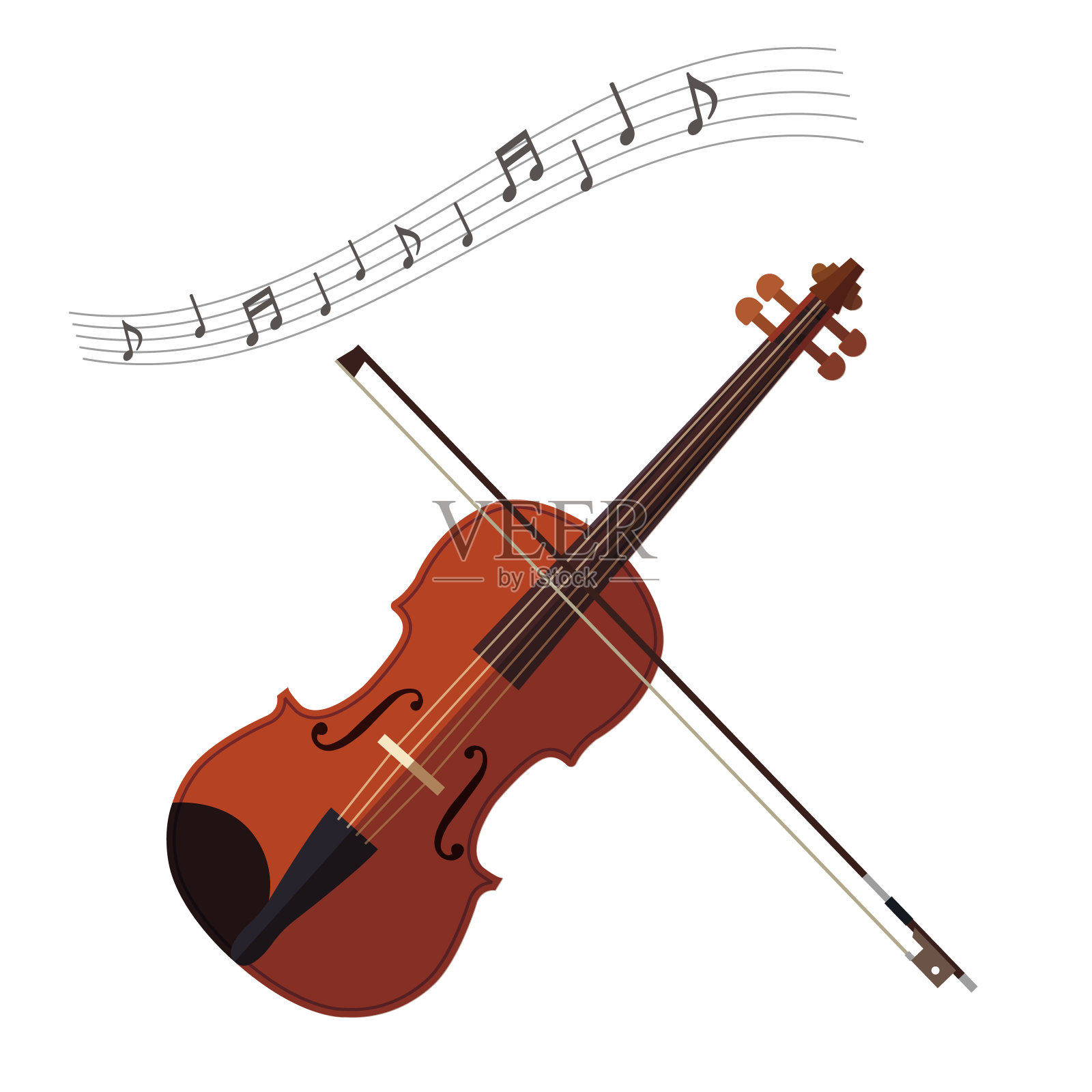一个简单和可爱的小提琴插图设计元素图片