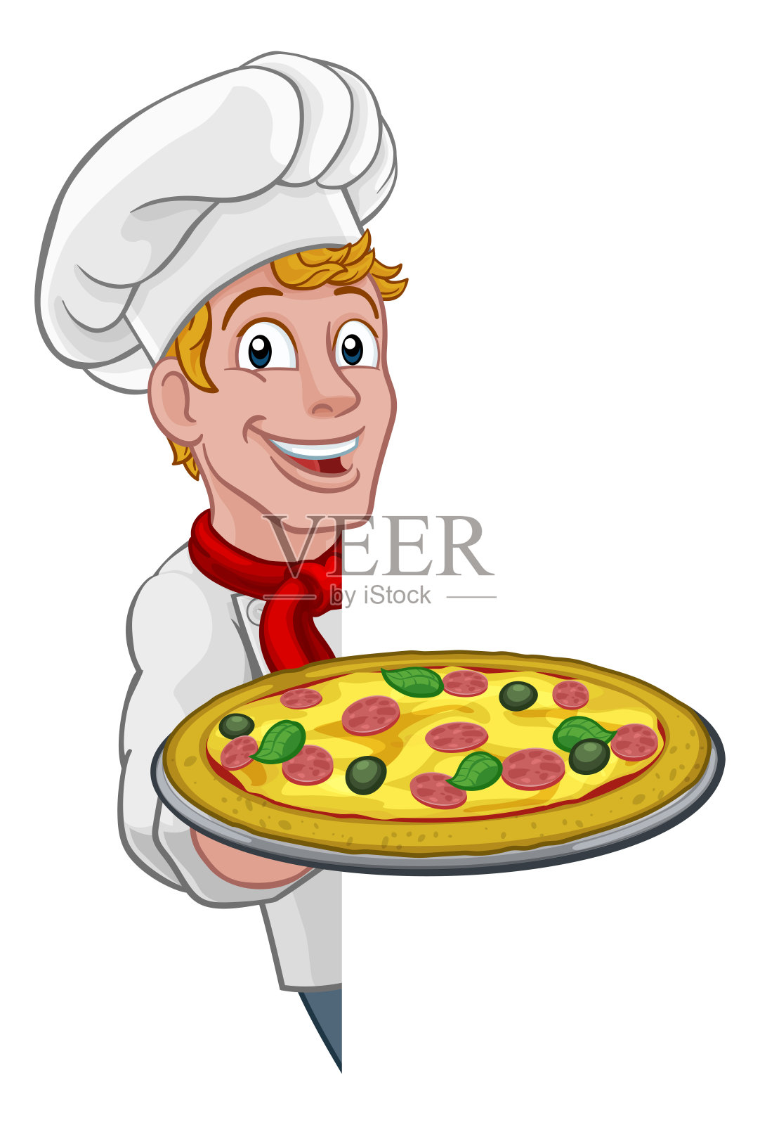 Pizza Chef卡通设计元素图片