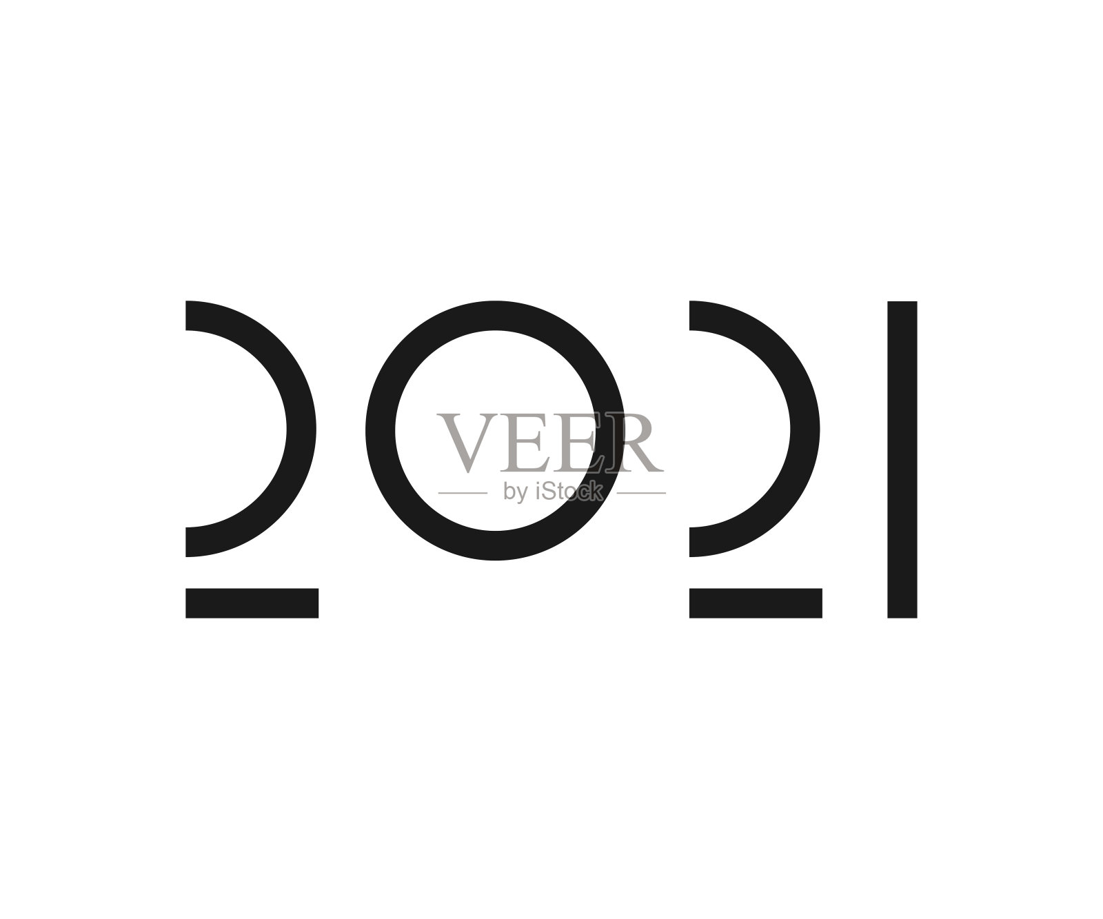 邀请与2021图标标志。平面向量插图。向量的新年插画图片素材