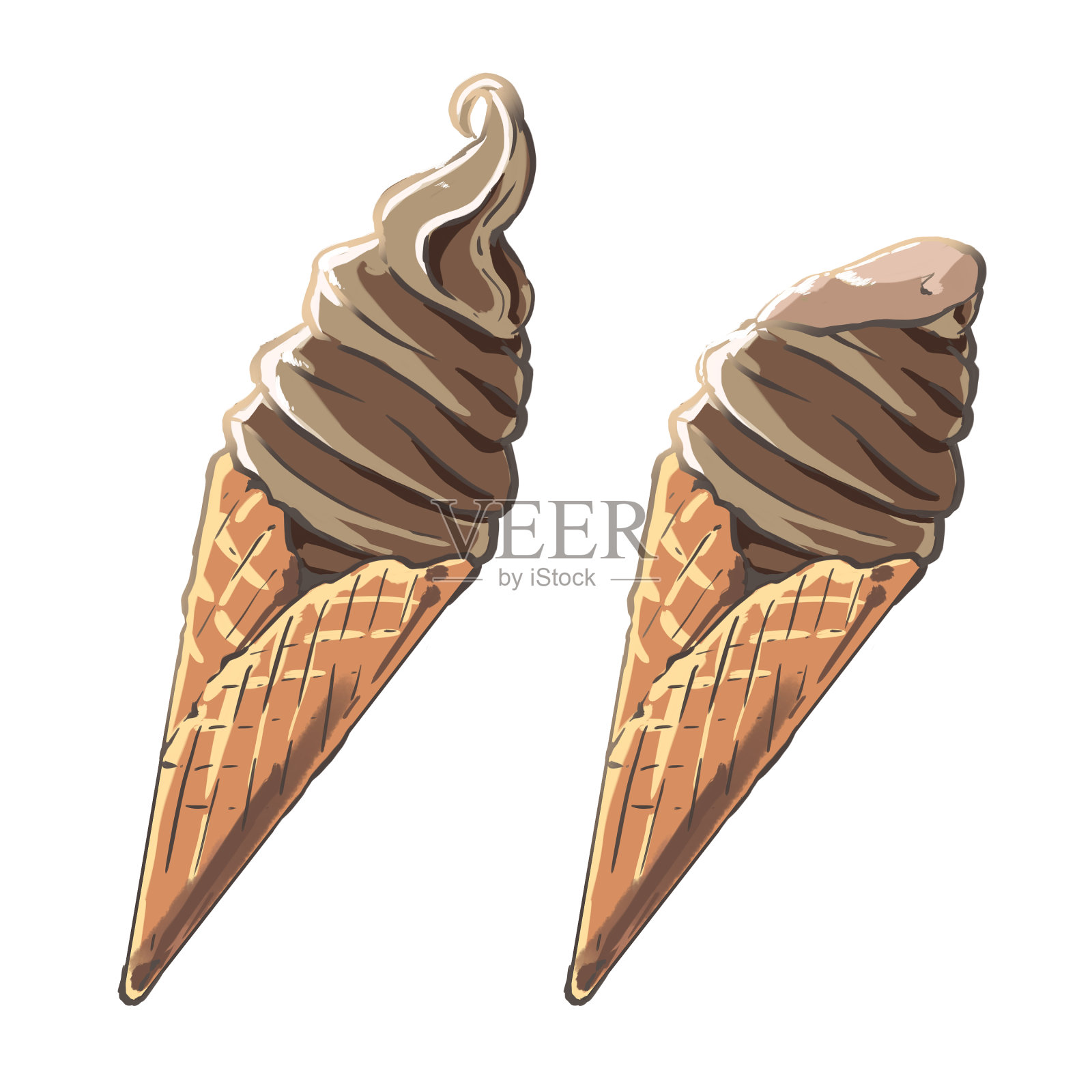 软冰淇淋(巧克力)设计元素图片