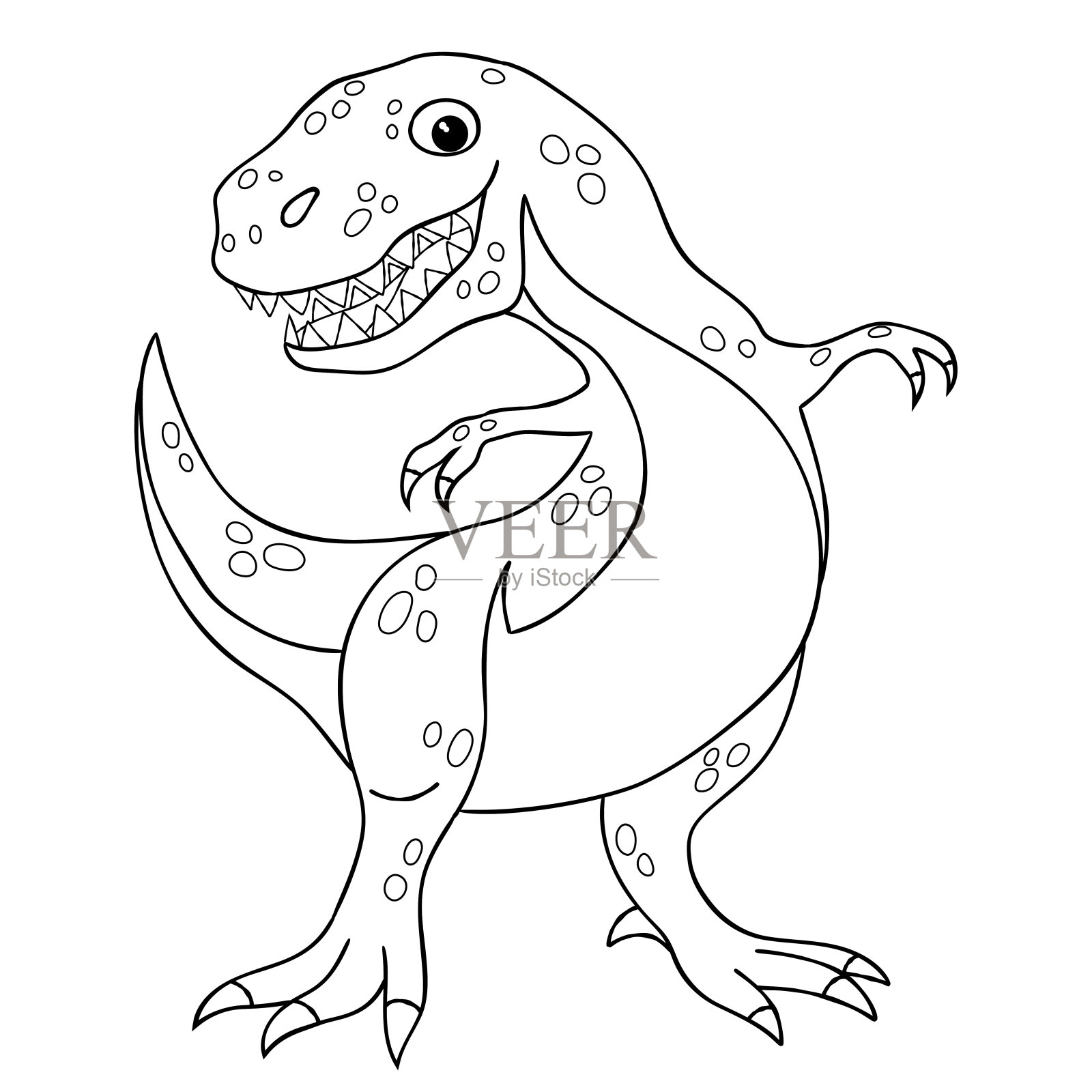 霸王龙恐龙的轮廓图。插画图片素材
