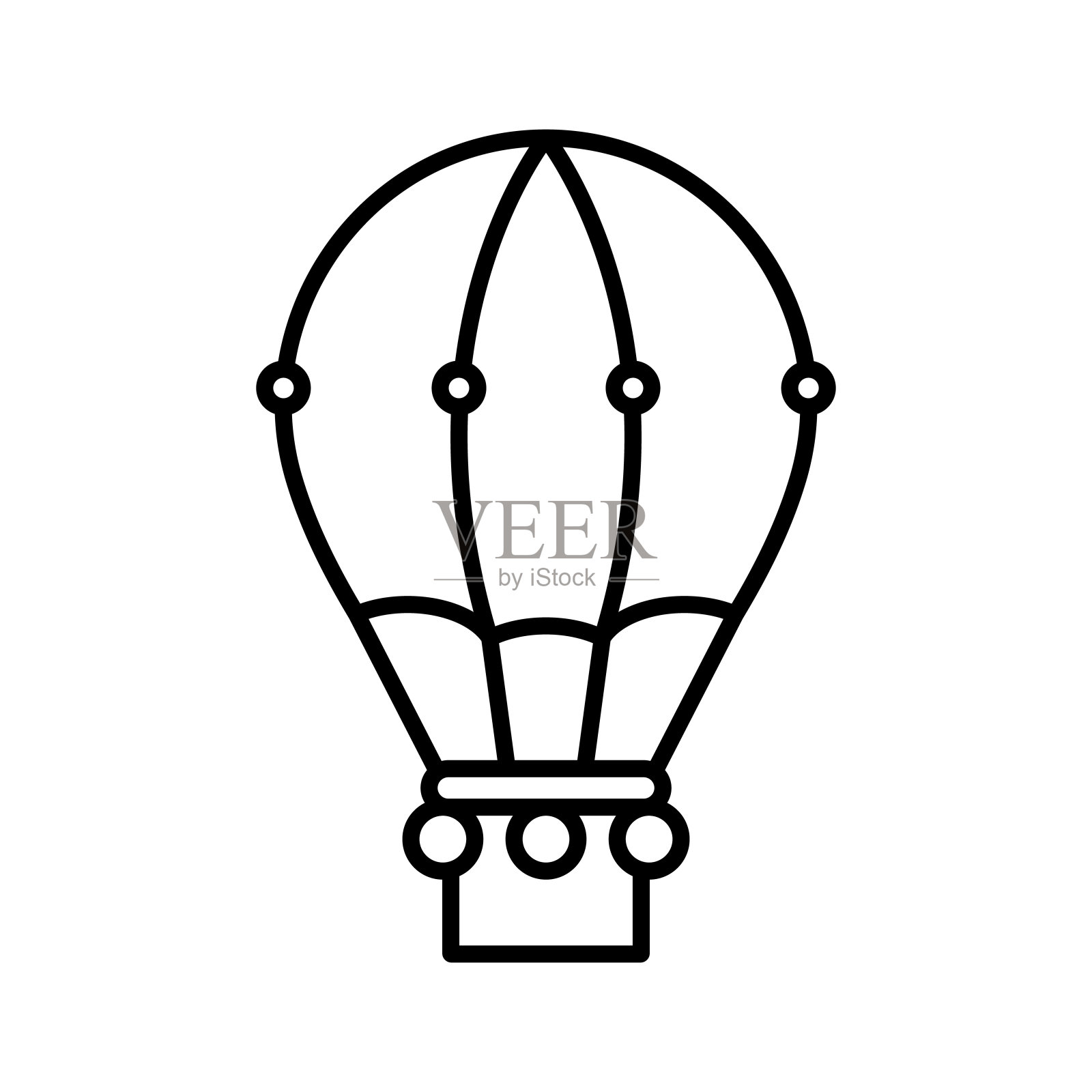 气球驾驶者线图标，概念符号，轮廓矢量插图，线符号图标素材