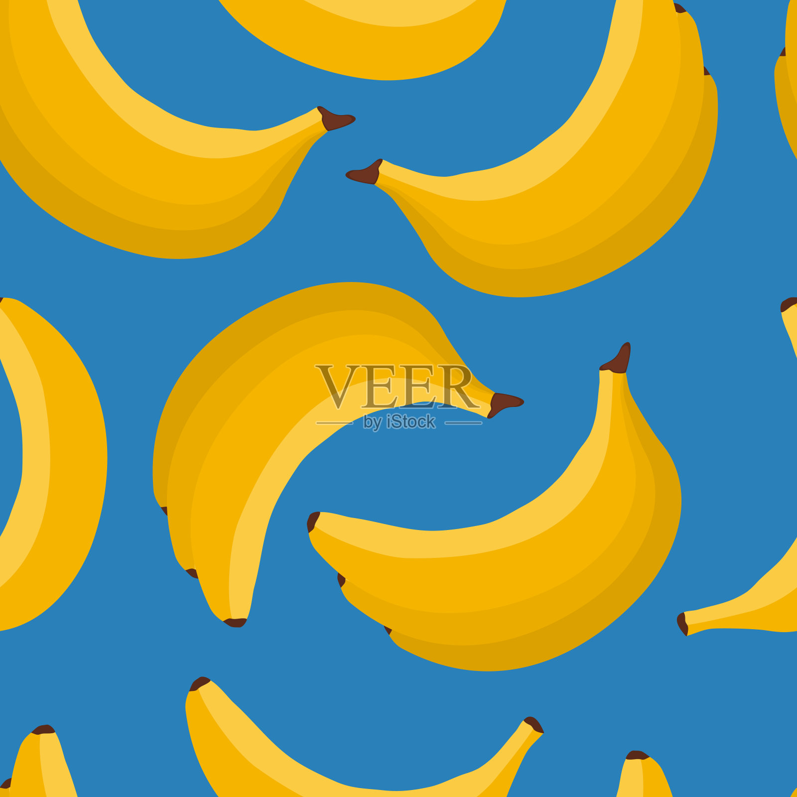 无缝背景的外来水果香蕉插画图片素材