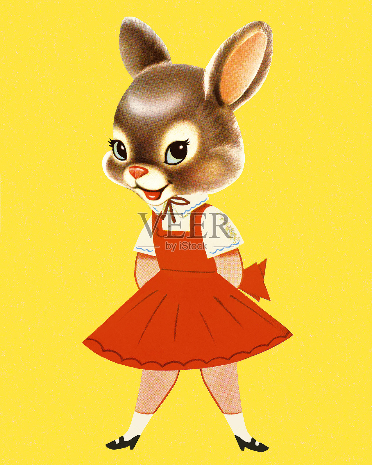 兔头女孩插画图片素材